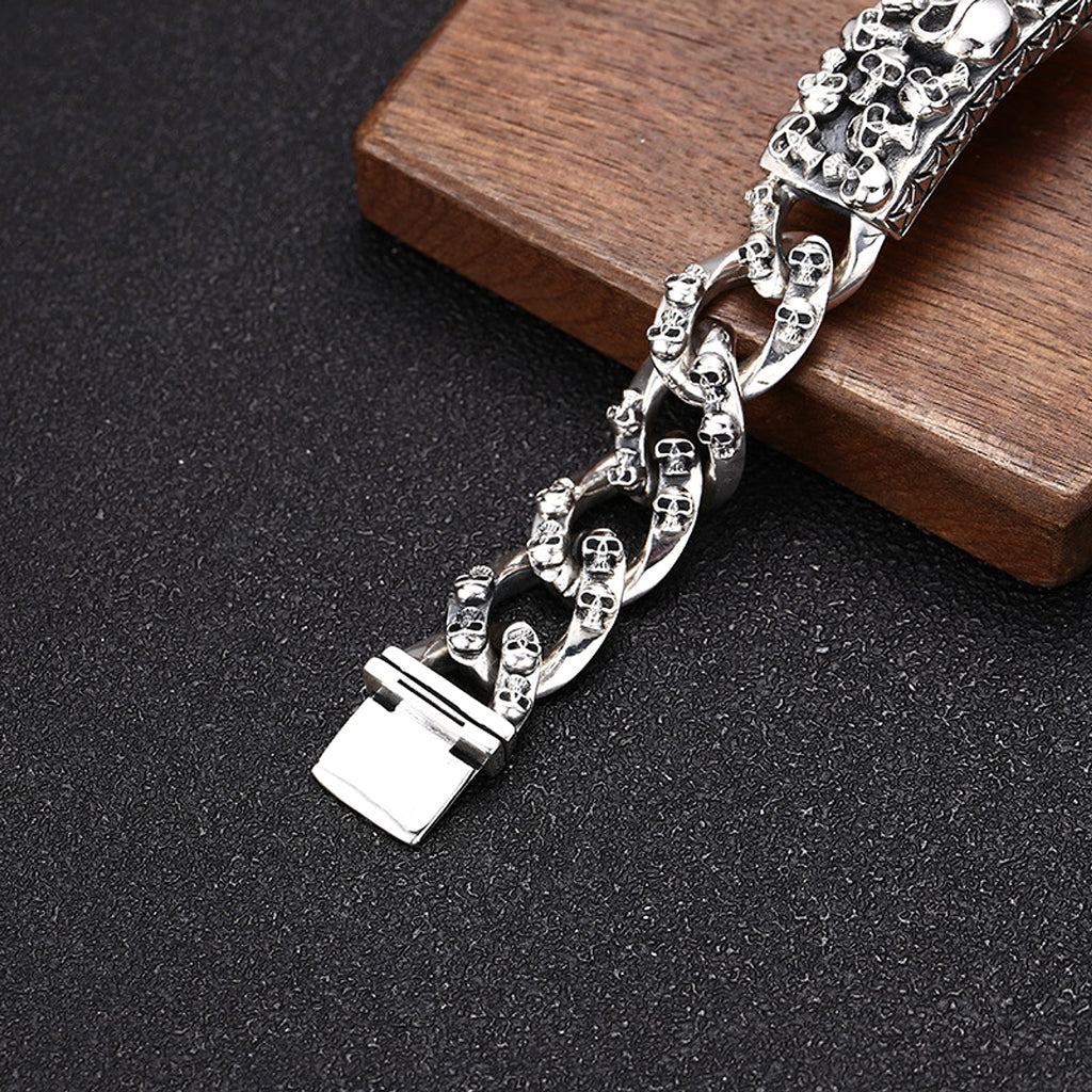 S925 Sterling Silver Men's Personalized Hip Hop Style Eternal Vine Pig Nose Bracelet - enhanced image 7