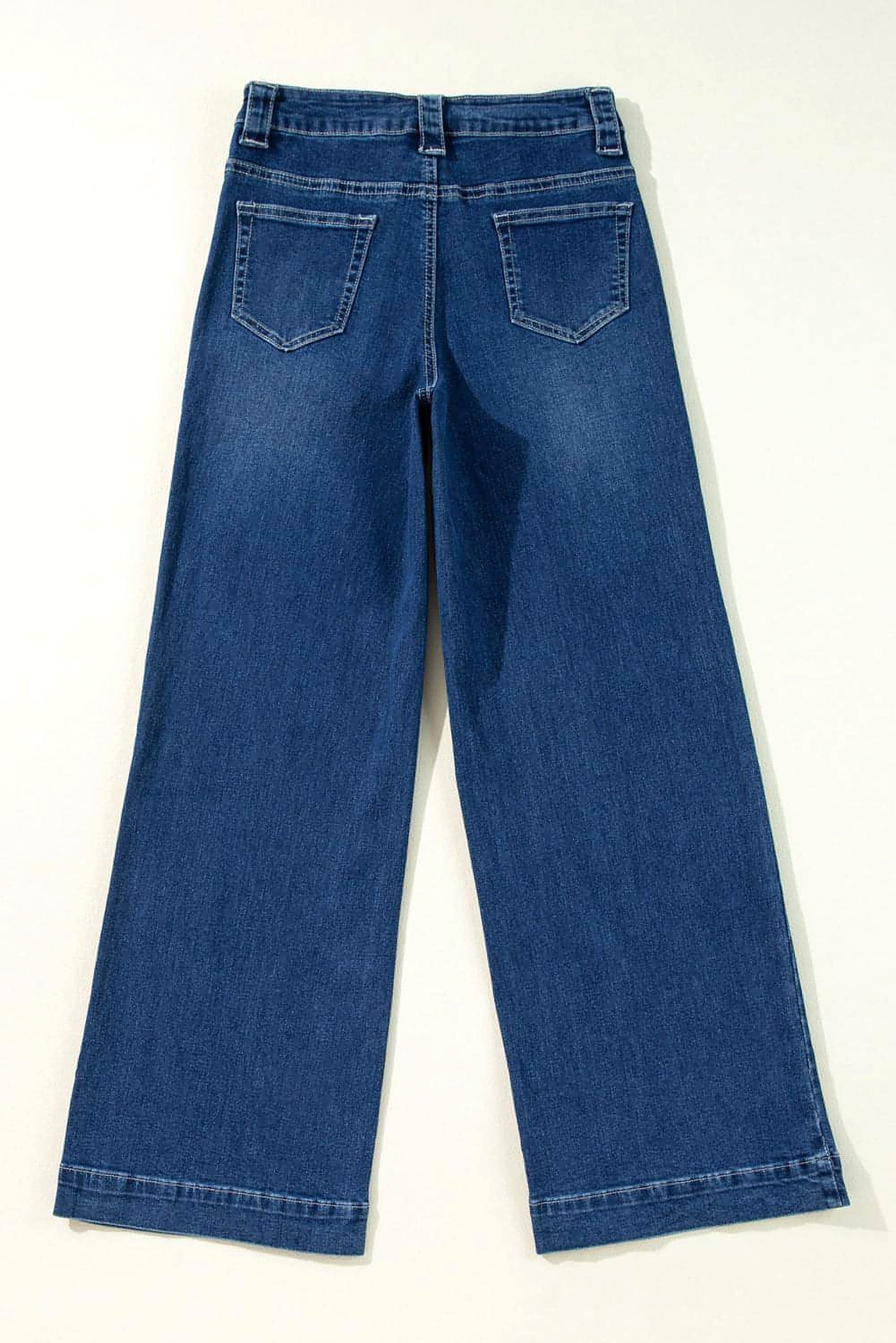 Sail Blue Wide Leg Pocketed High Waist Jeans - enhanced image 7
