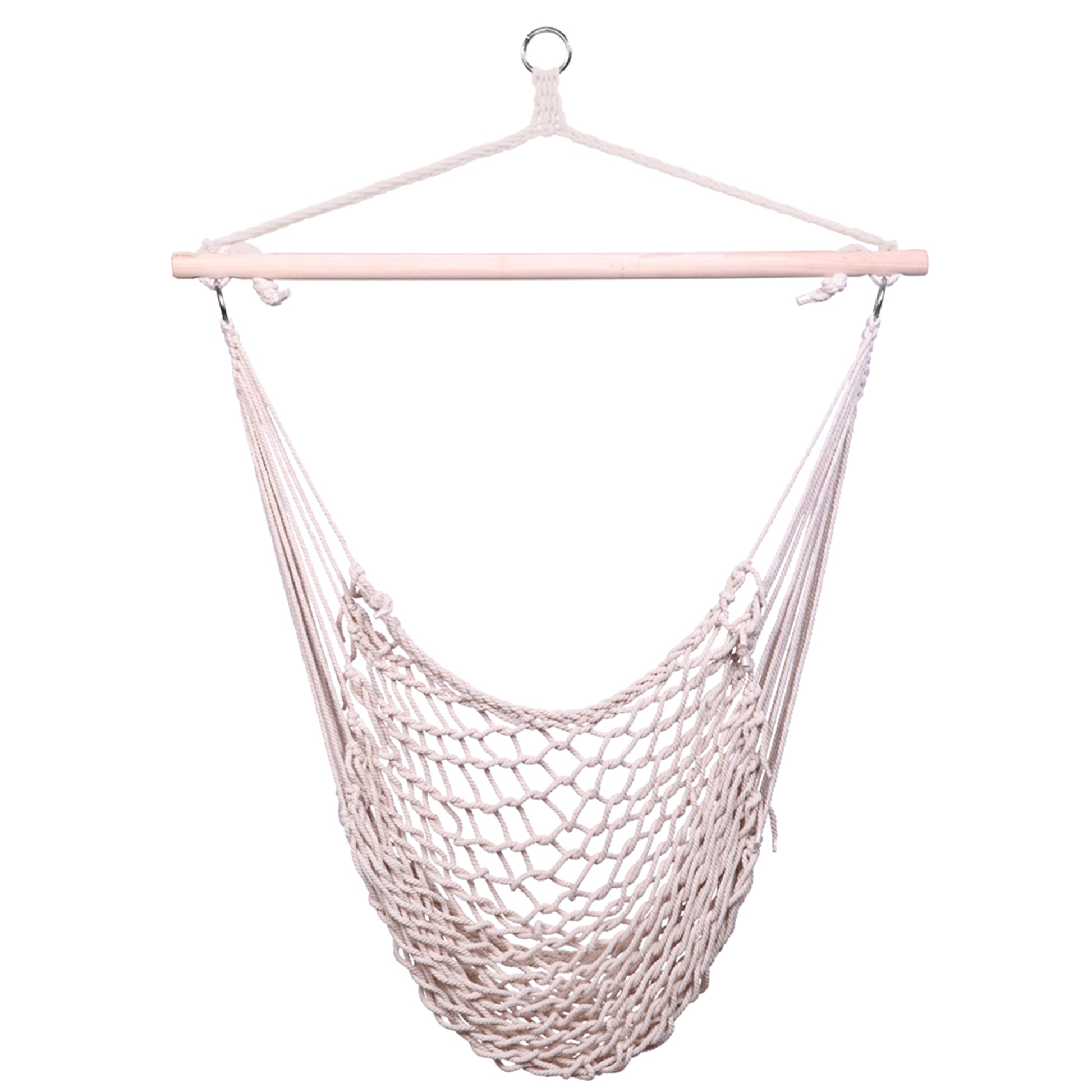 SolunaWeave™ – Cotton Rope Hanging Chair (Beige) - enhanced image 7