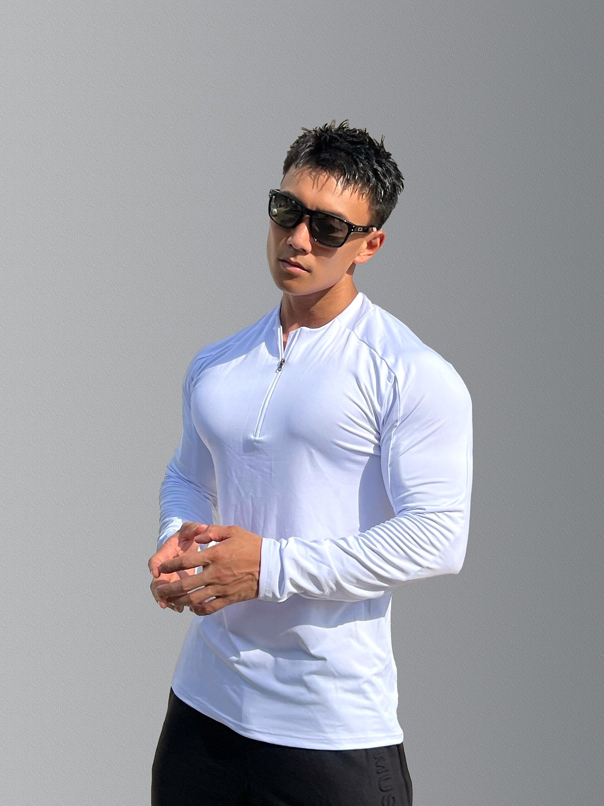 Sports Fitness Men's Long Sleeve Top Zip-up Shirt Trousers Two-piece Suit - enhanced image 7