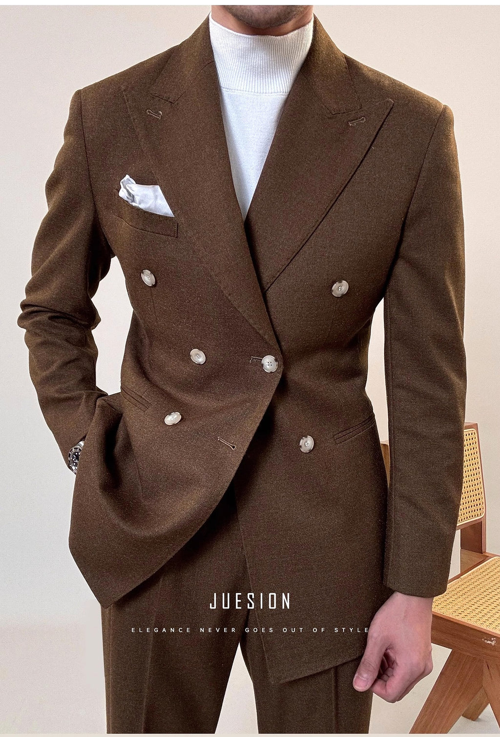 Toscarelli™ – Italian Double-Breasted Spring Suit - enhanced image 7