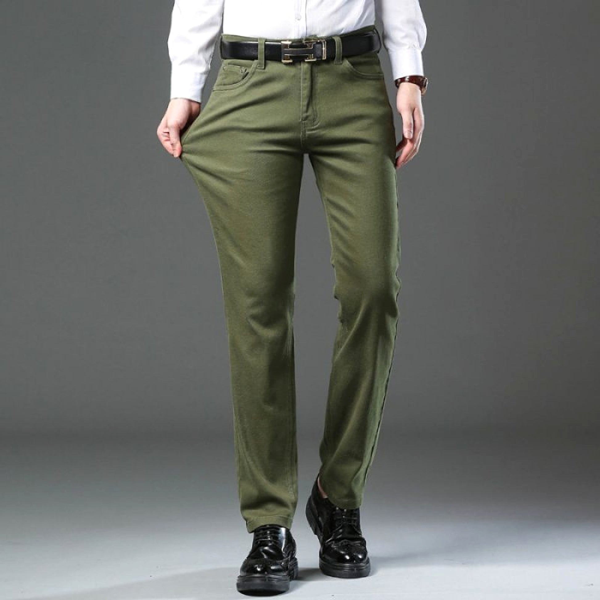 Straight Stretch Comfortable Trousers Mid-high Waist Pants Men - enhanced image 7