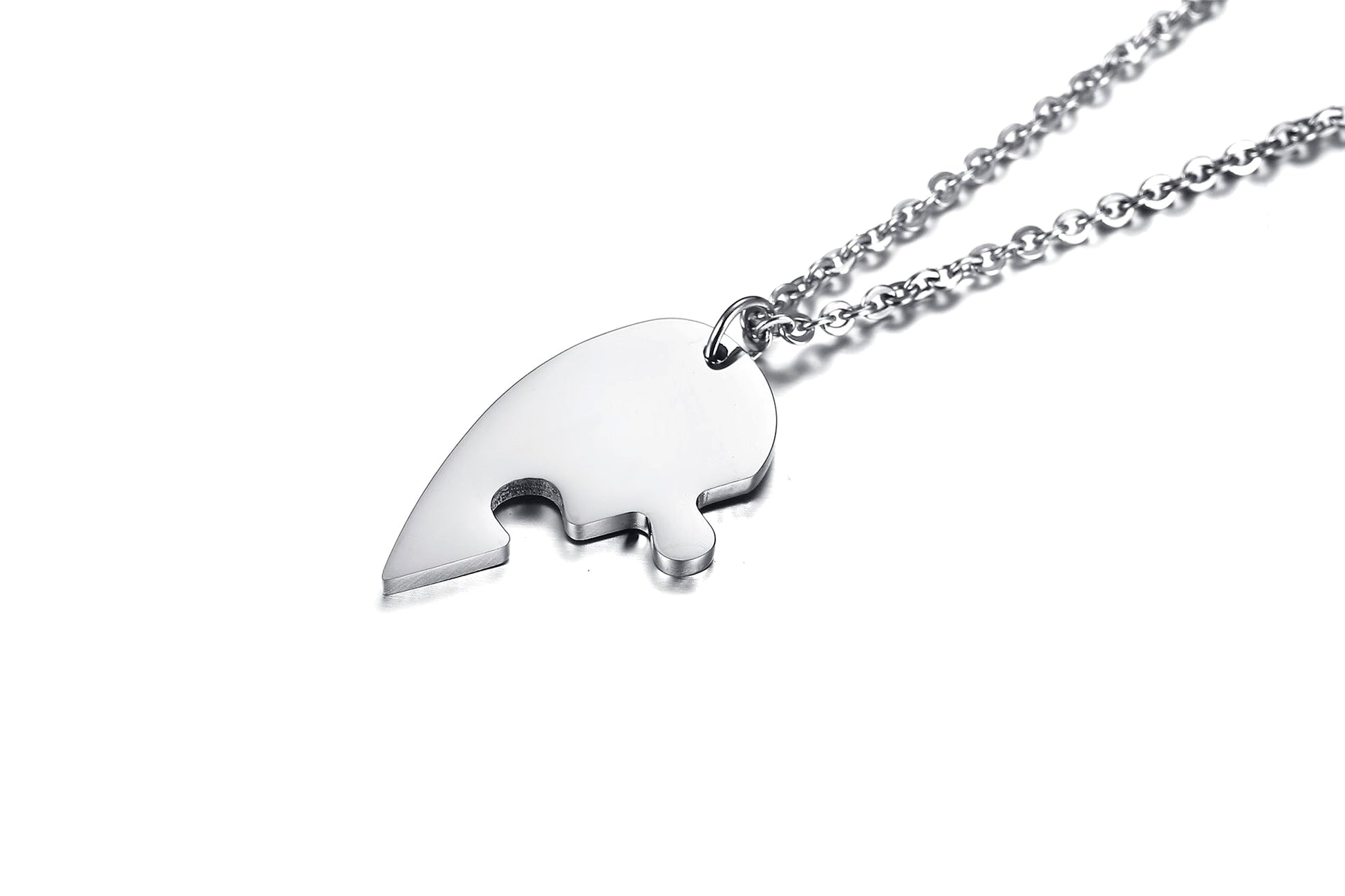 Titanium Steel Heart-Shaped Friendship Pendant – Two-Piece Jewelry - enhanced image 7
