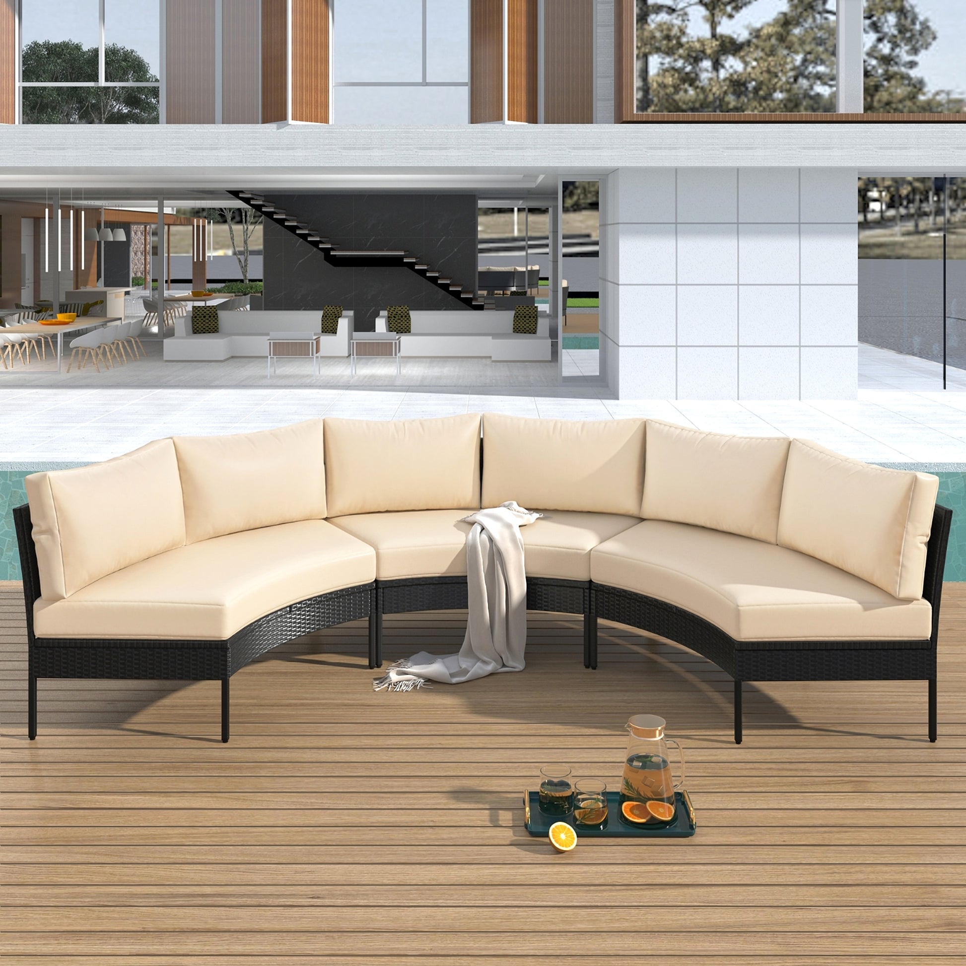 LuneluX_Home – Outdoor Lounge Set - 3 pcs. (Rattan-Waterproof) - enhanced image 7