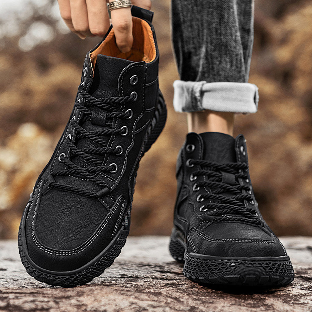Winter Plush Insulated High Top Leather Shoes Men - enhanced image 7