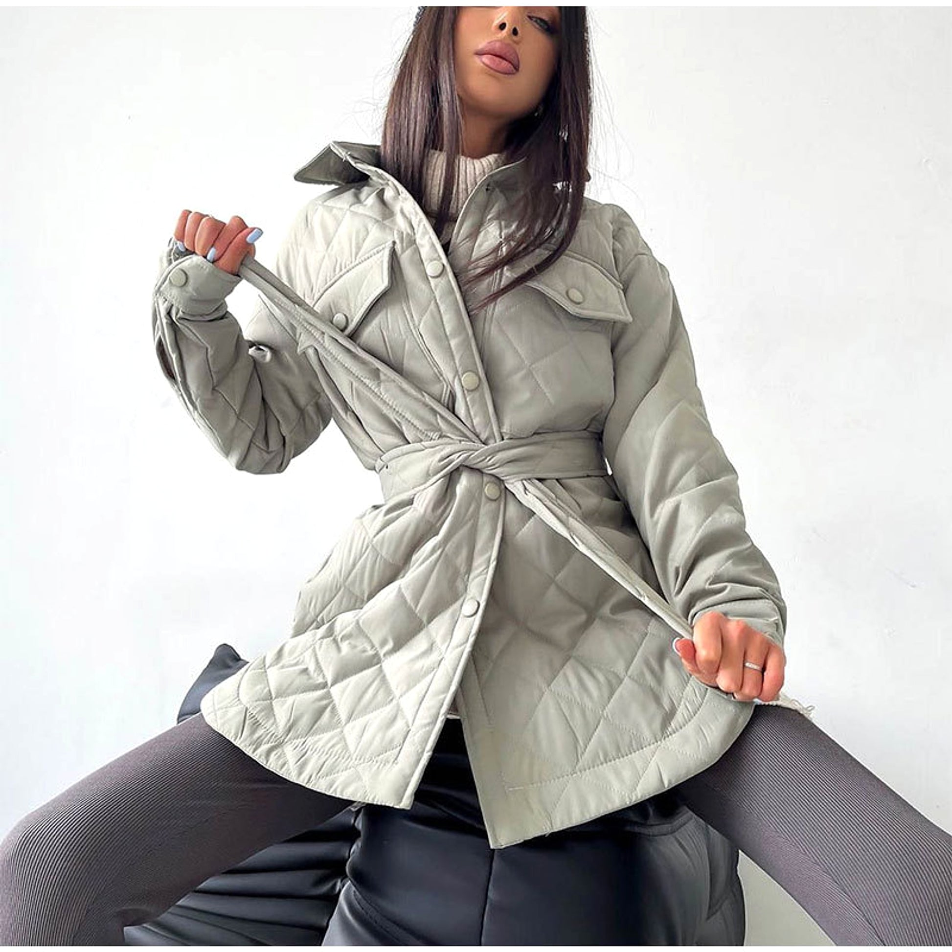 A.1 Women Rhombus Cotton-padded Jacket - enhanced image 7
