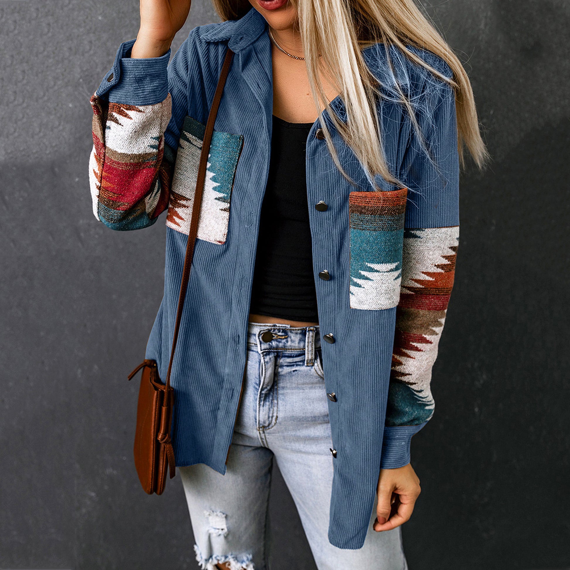 Women's Corduroy Casual Cardigan Coat Jacket - enhanced image 7