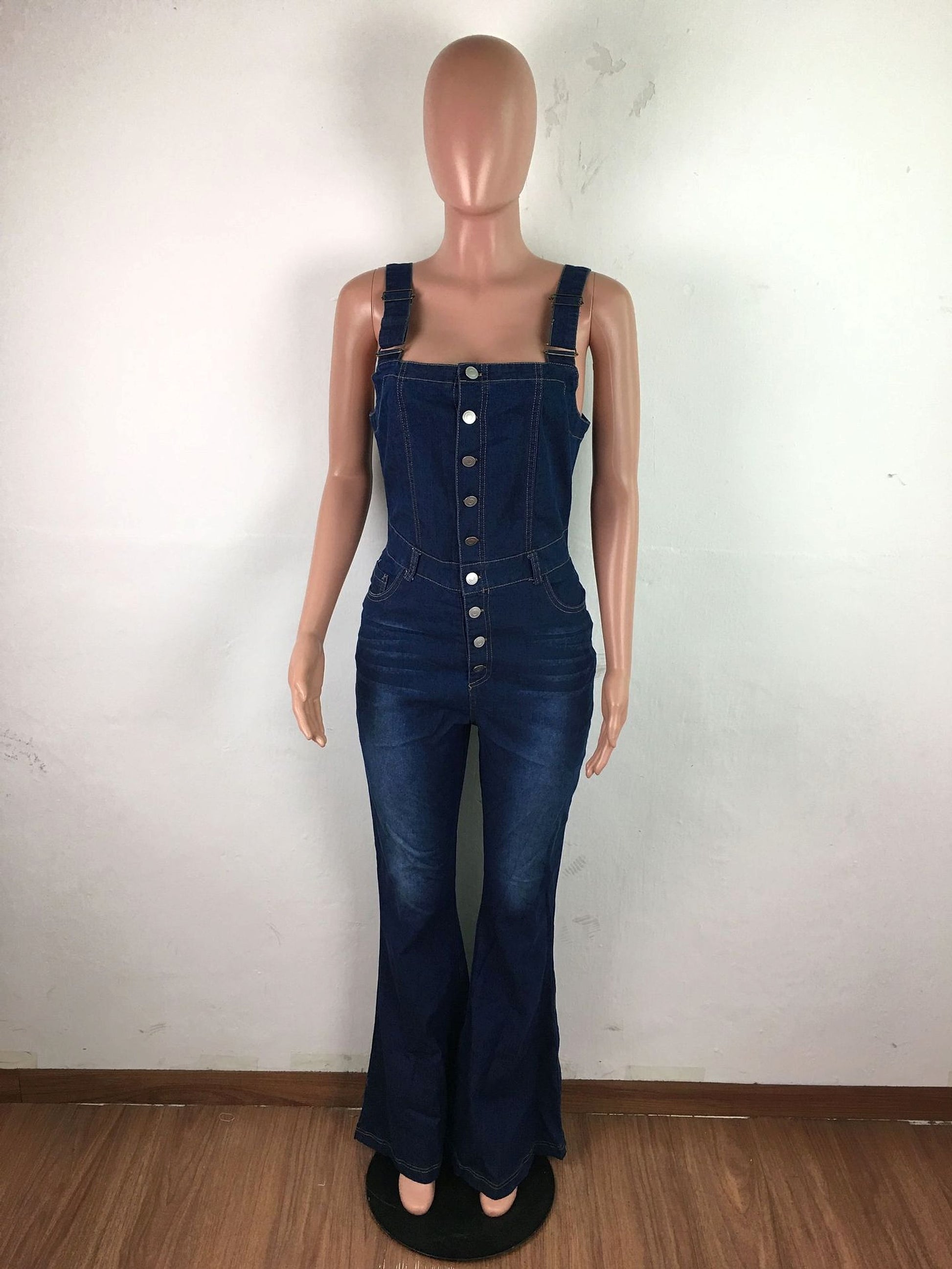 Women's Fashion Casual Denim Jumpsuit - enhanced image 7