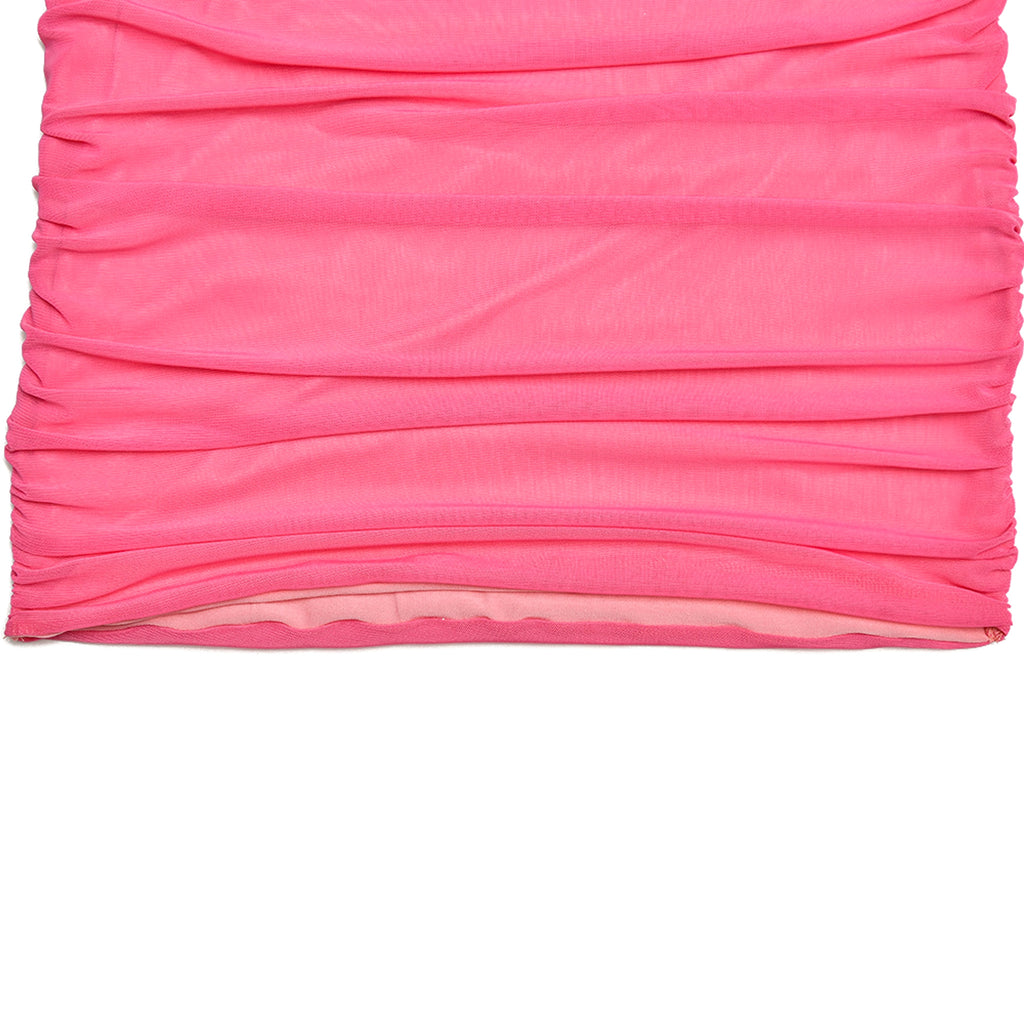 A1. Women's Off-neck Tube Top Mesh Splicing Package Hip Skirt Dress - enhanced image 7