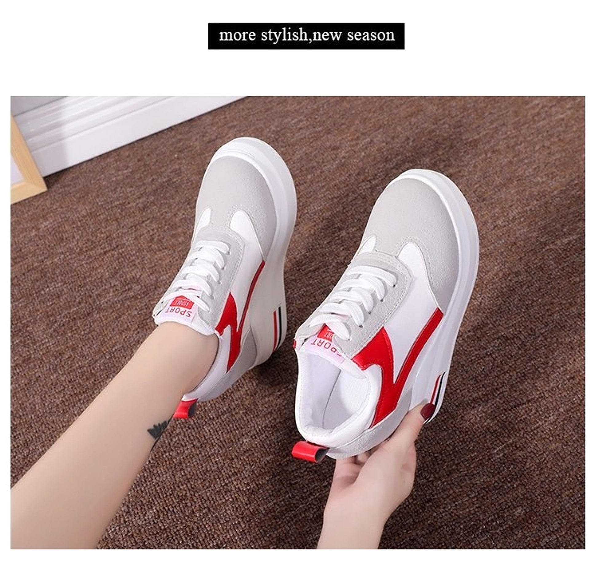 Women's Platform Height Increasing Insole Casual Shoes - enhanced image 7