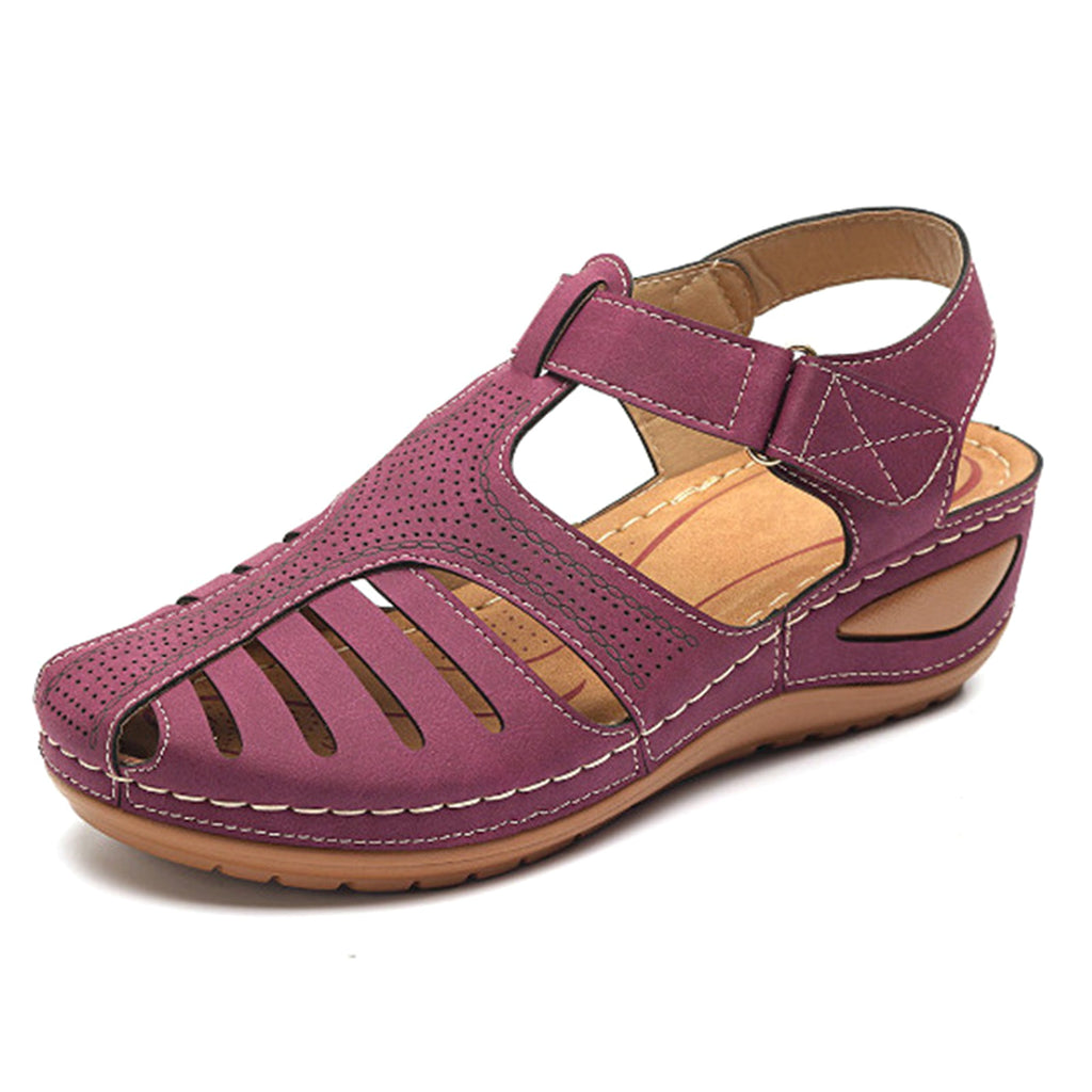 Women's Plus Size Retro Sandals Round Toe Wedge Sandals - enhanced image 7