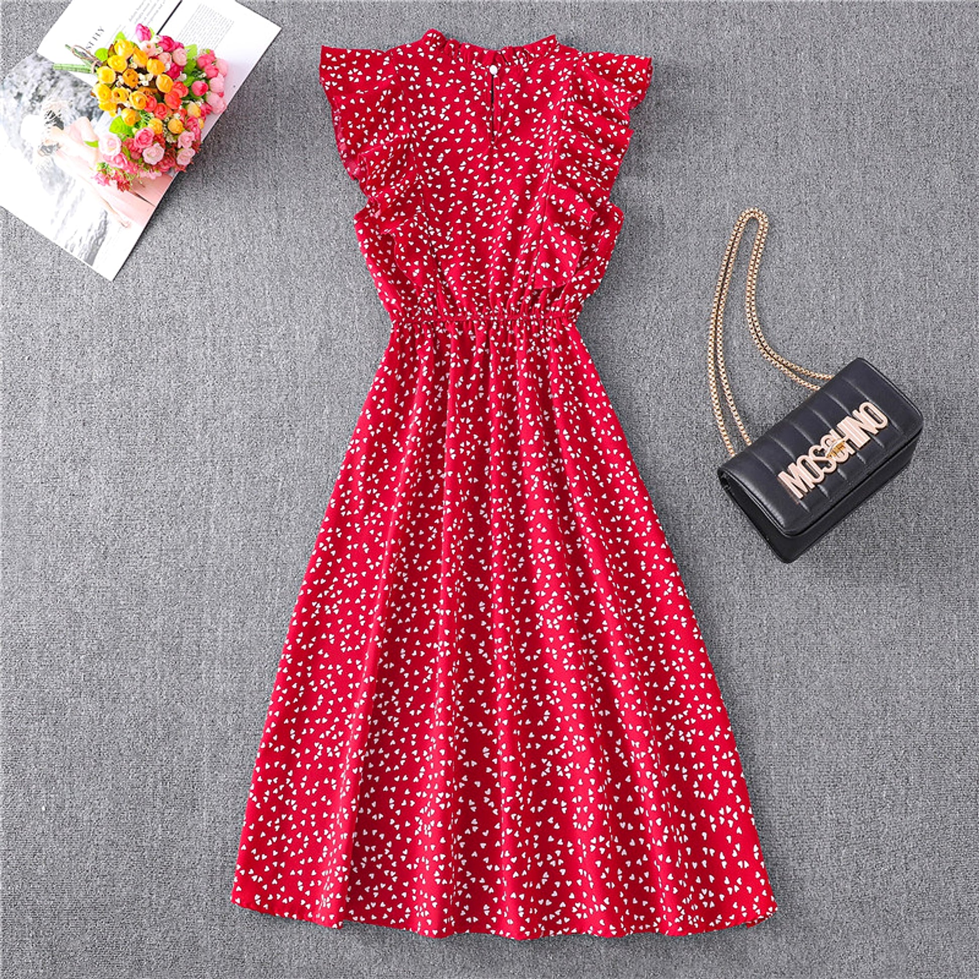 Women's Polka Dot Chiffon Loose And Versatile Dress - enhanced image 7