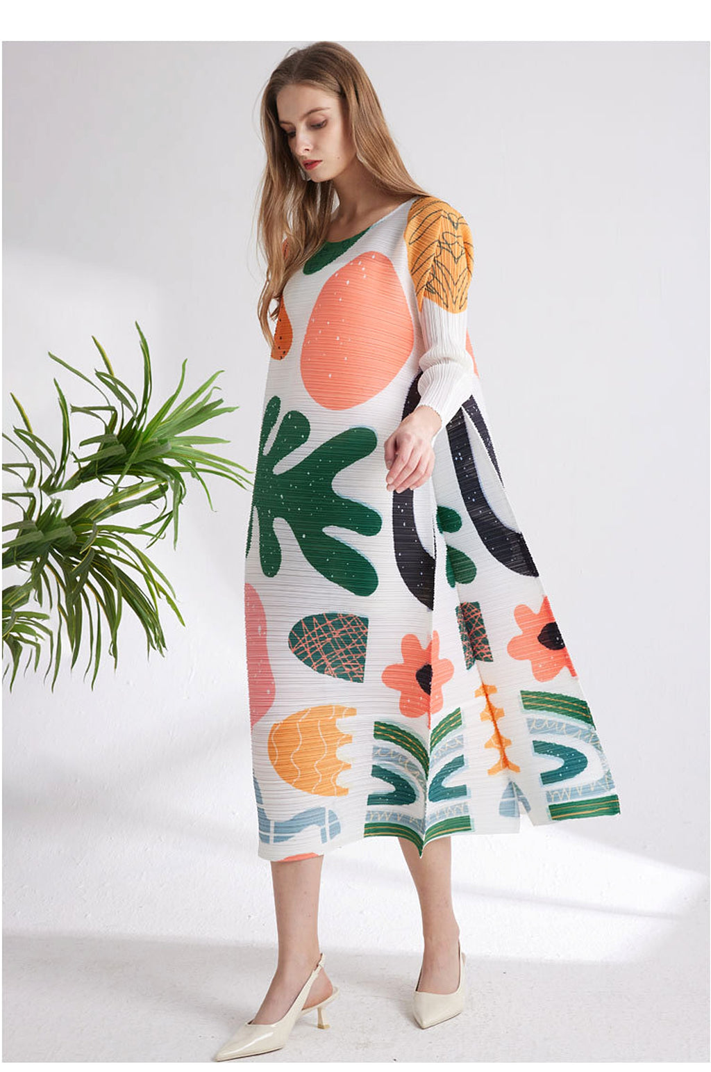 Women's Printed Niche Comfortable Pleated Fashion Dress - enhanced image 7