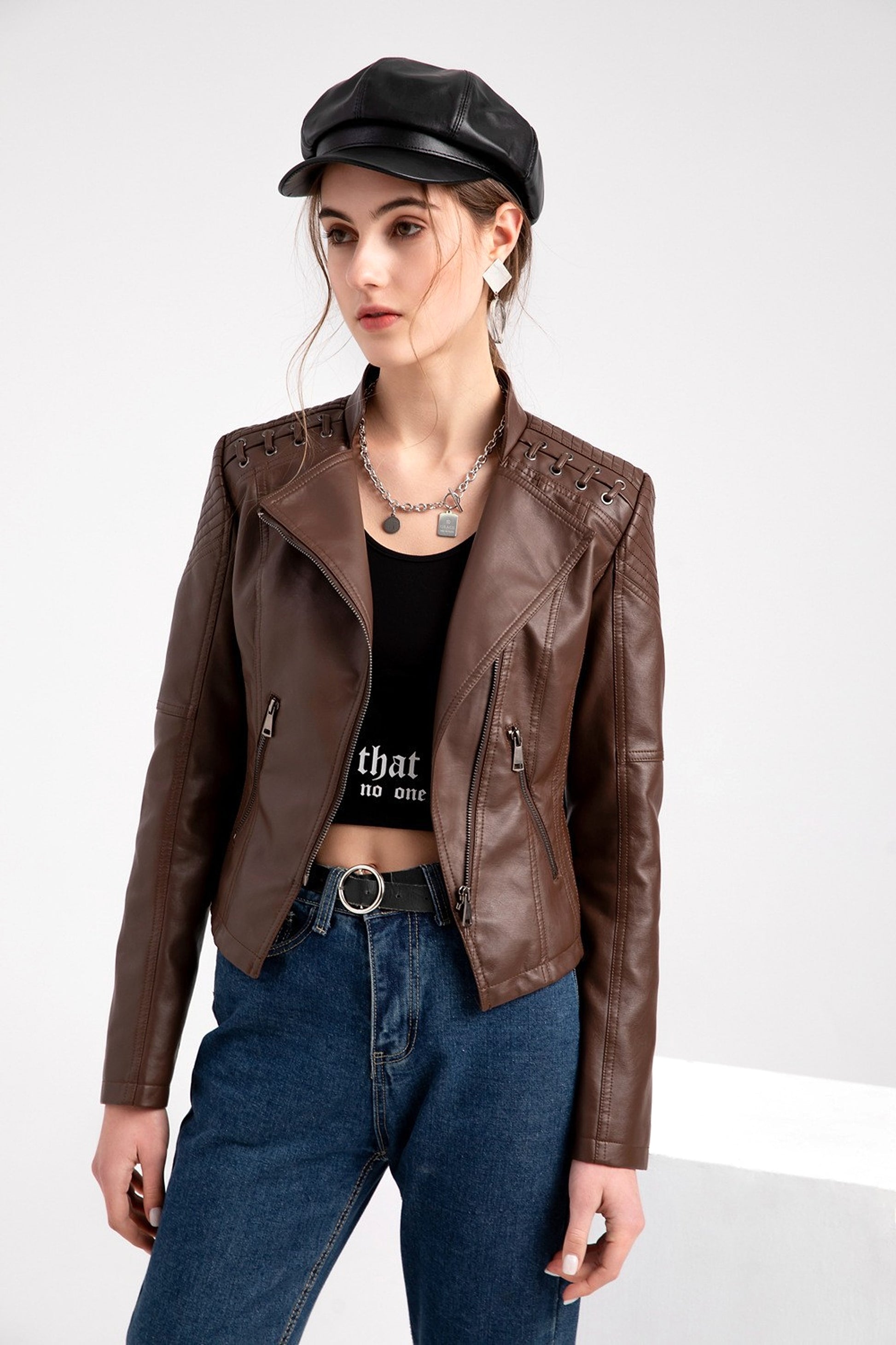 UrbanMuse™ – Faux Leather Chic Rider Jacket - enhanced image 7