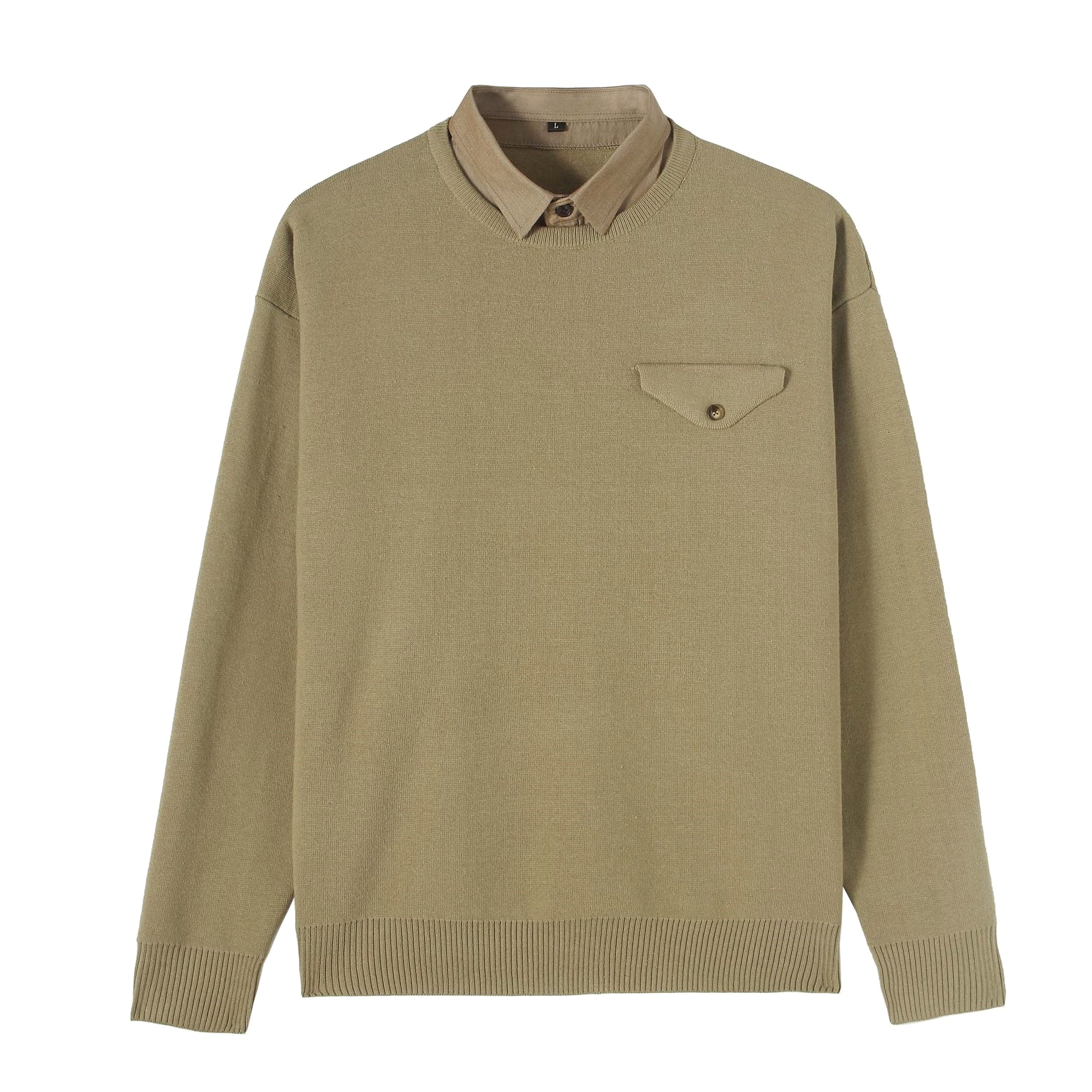 Youth Simple Everyday Fake Pocket Decorated Sweater Men - enhanced image 7