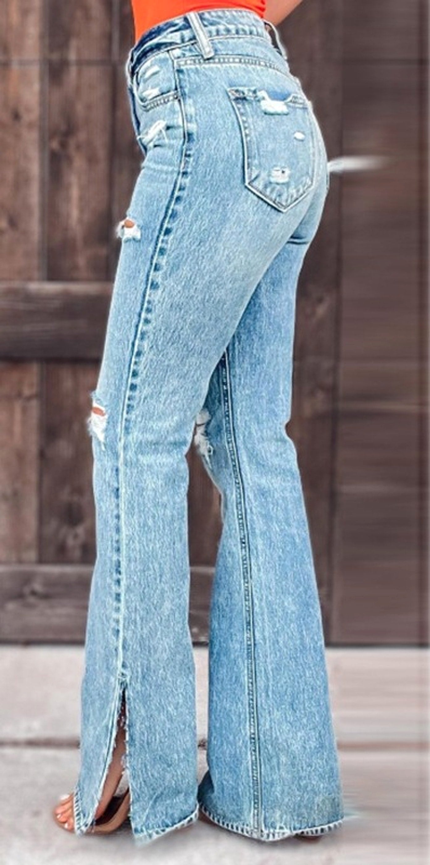25 Edition – High Waist Ripped Split Stretch Jeans for Women - enhanced image 8