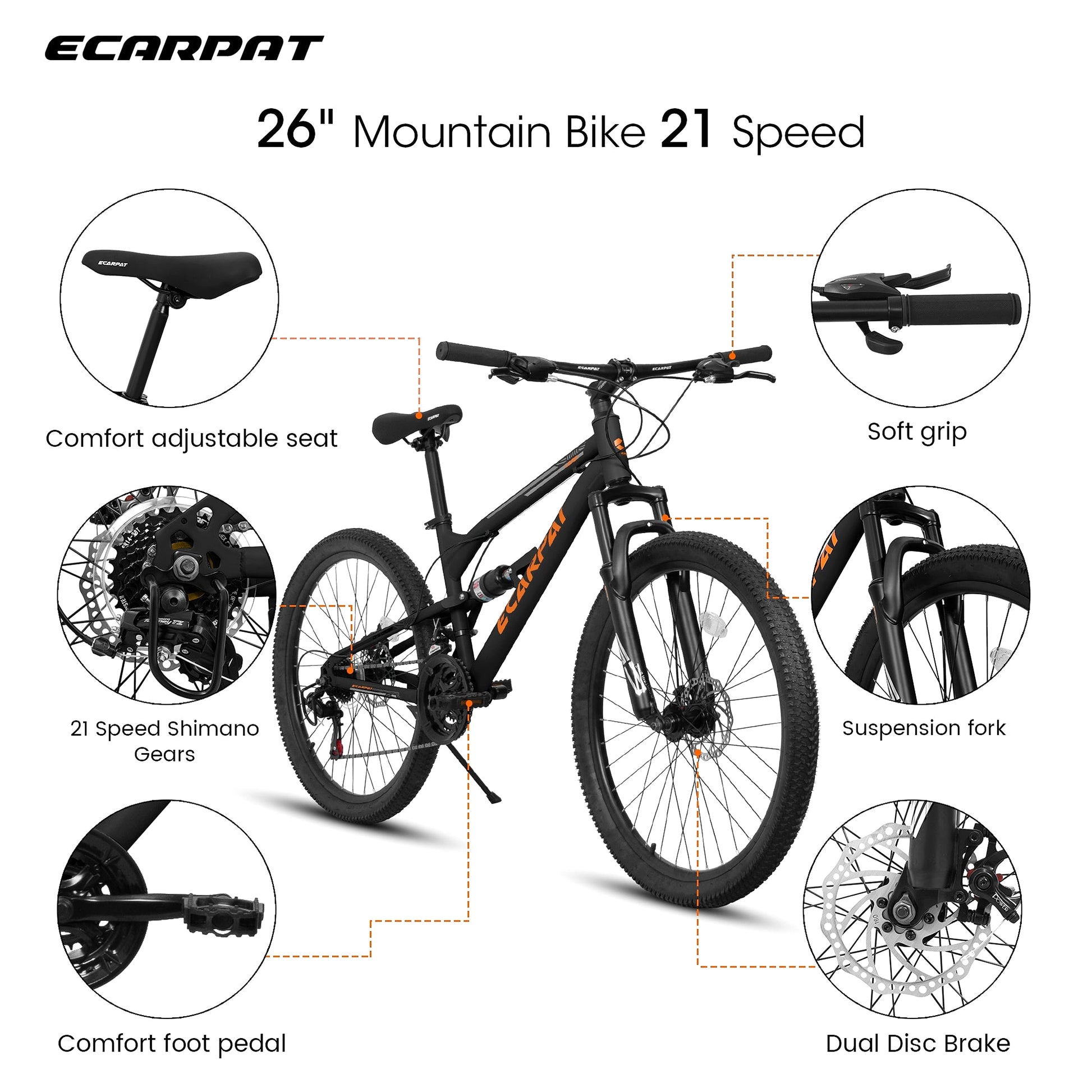 TrailMate™ – 26" Steel Frame MTB (21-Speed, Blue) - enhanced image 8