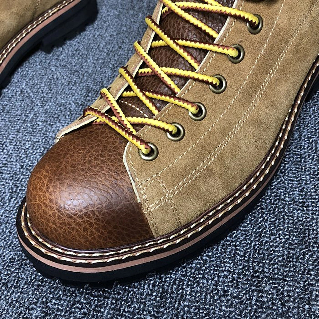 Autumn And Winter Men's Round Toe Fashion Casual Leather Shoes Martin Boots - enhanced image 8
