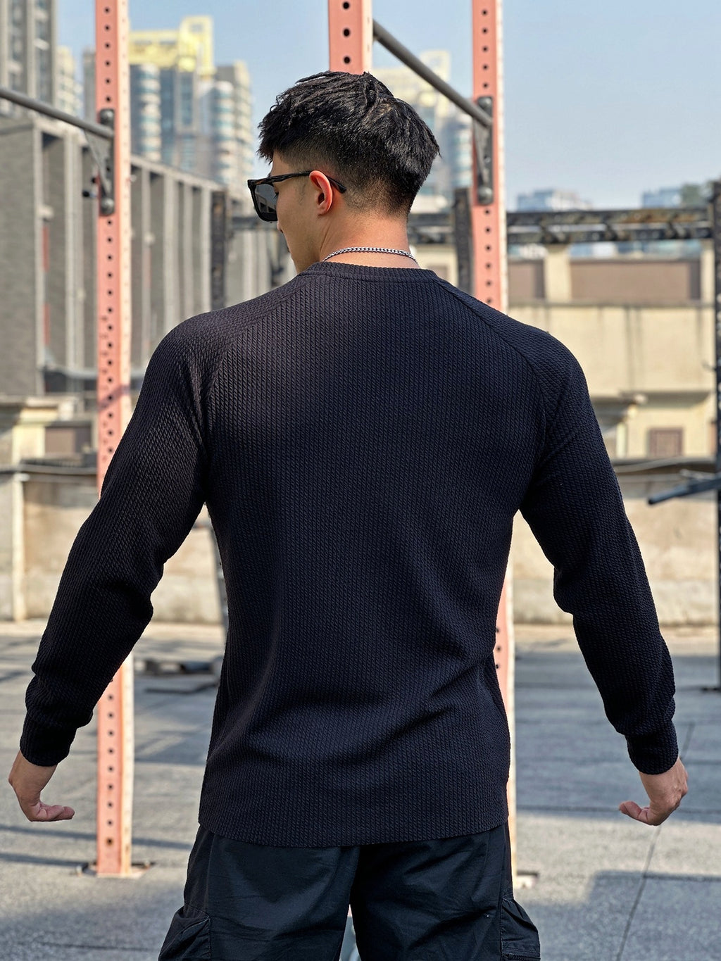 Autumn And Winter Round Neck Men's Casual Sports Trend Loose-fitting Plus Size Pullover Long Sleeve - enhanced image 8