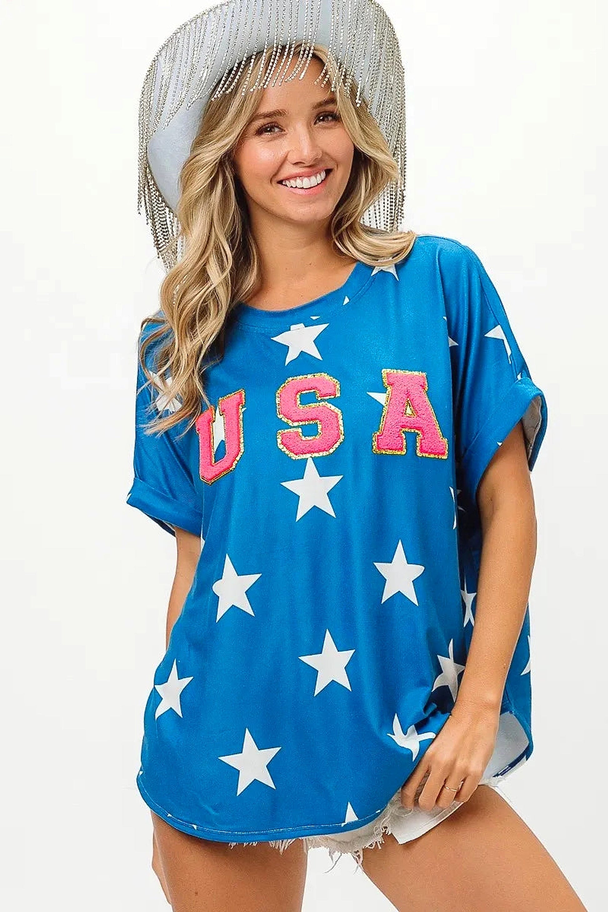 BiBi Fourth Of July Star Knit T-Shirt - enhanced image 8