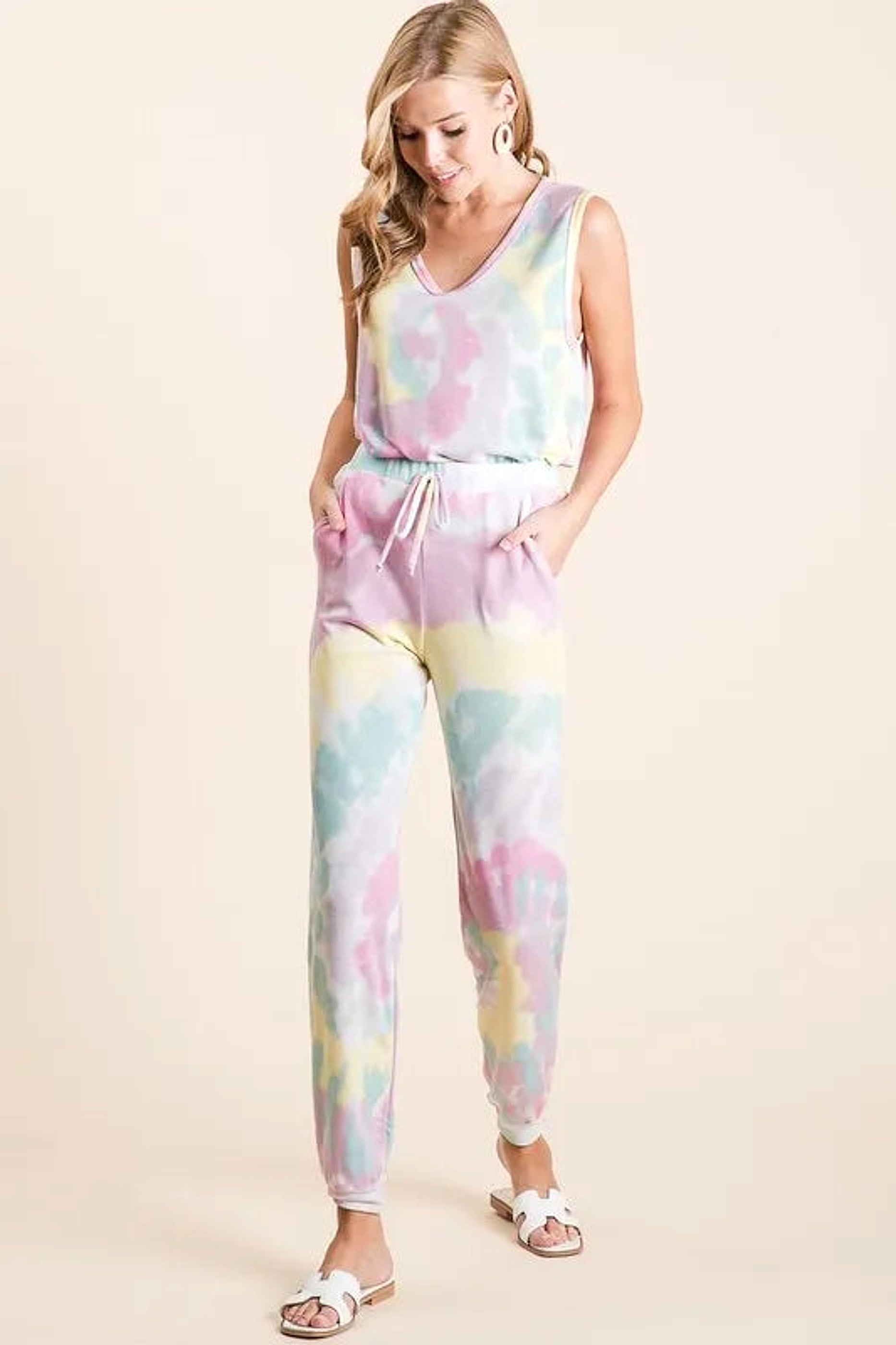 BiBi Tie Dye French Terry Casual Pants - enhanced image 8