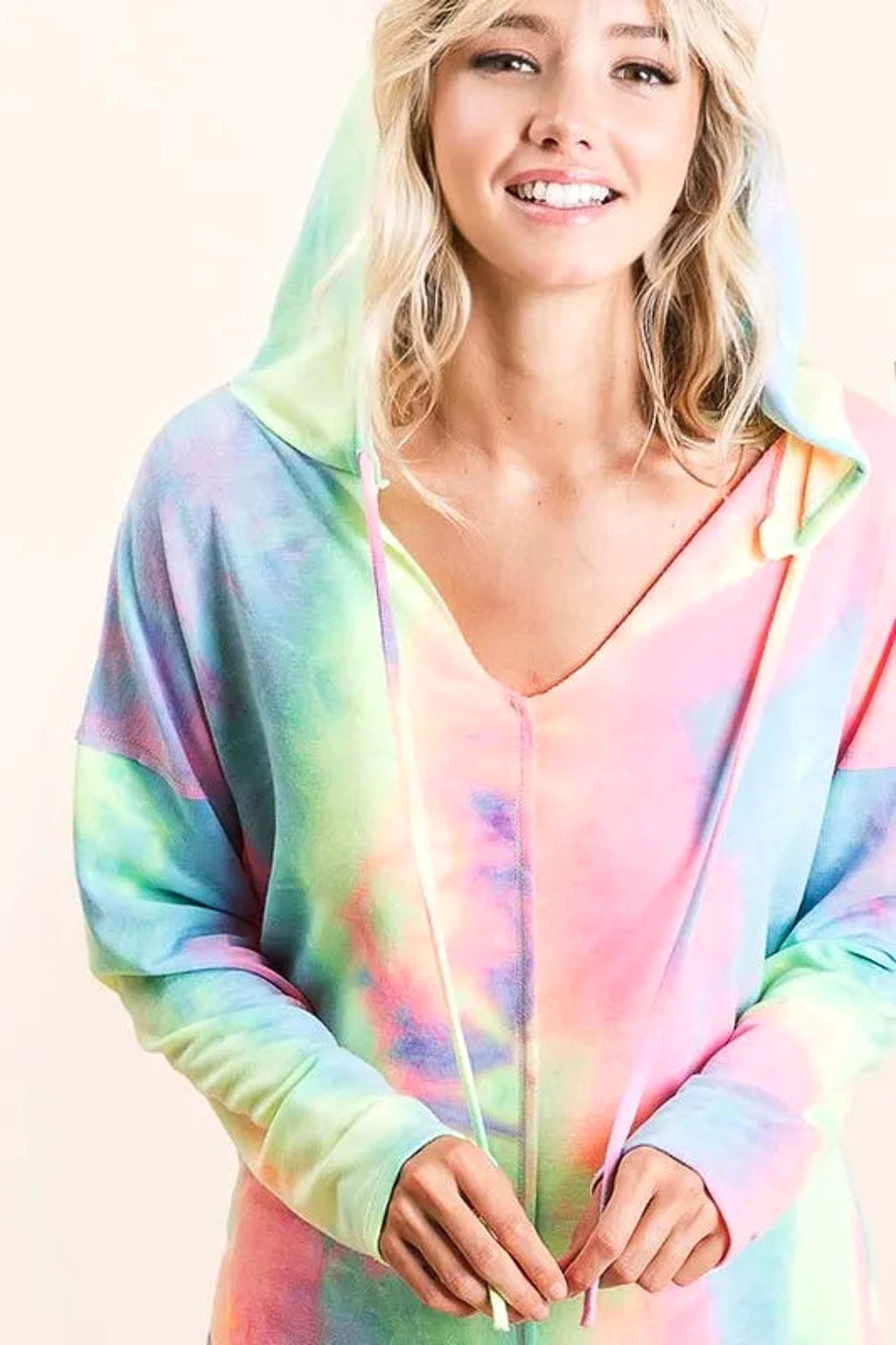 BiBi Tie Dye Terry Long Sleeve Hoodie - enhanced image 8