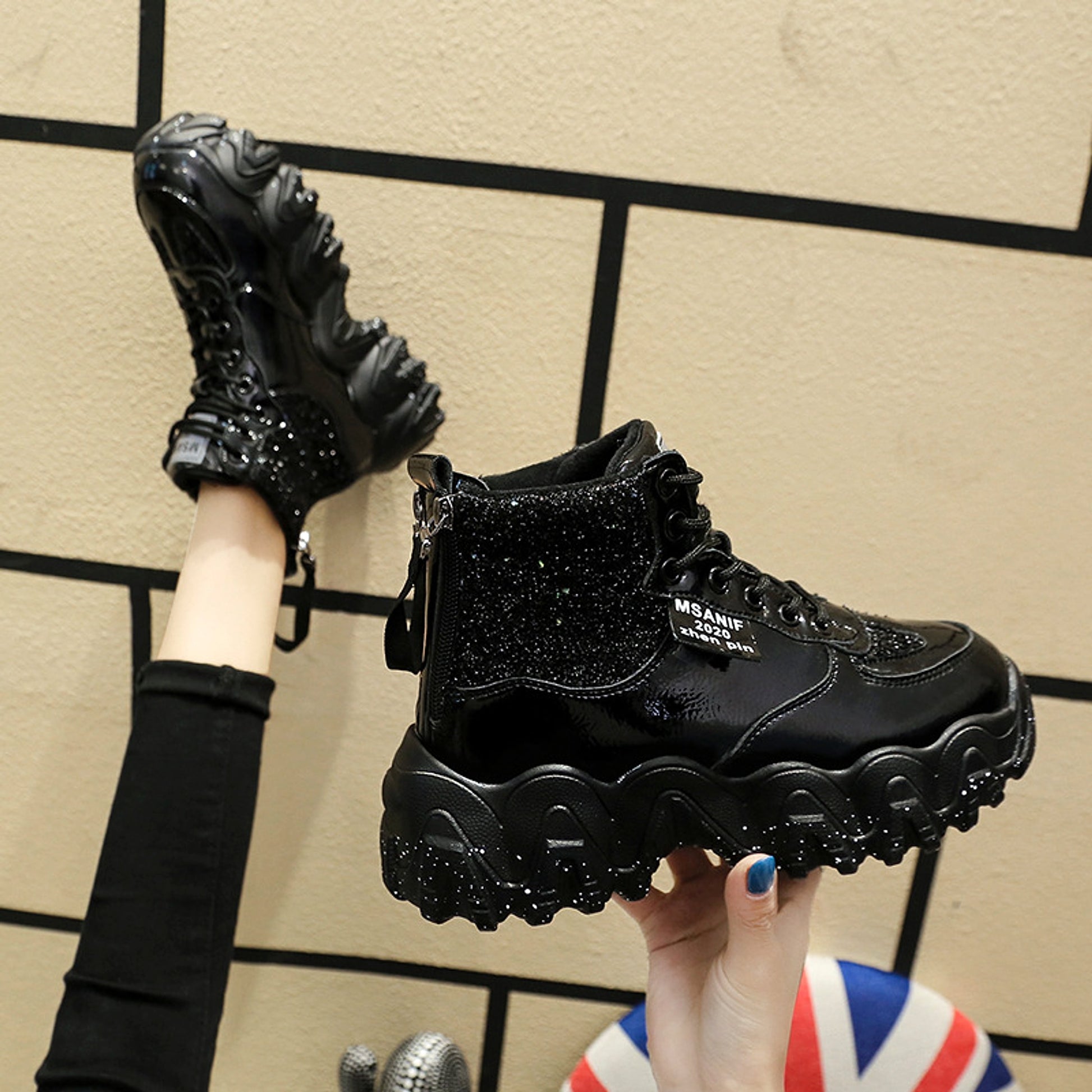 Big wavy snowflake daddy shoes women - enhanced image 8