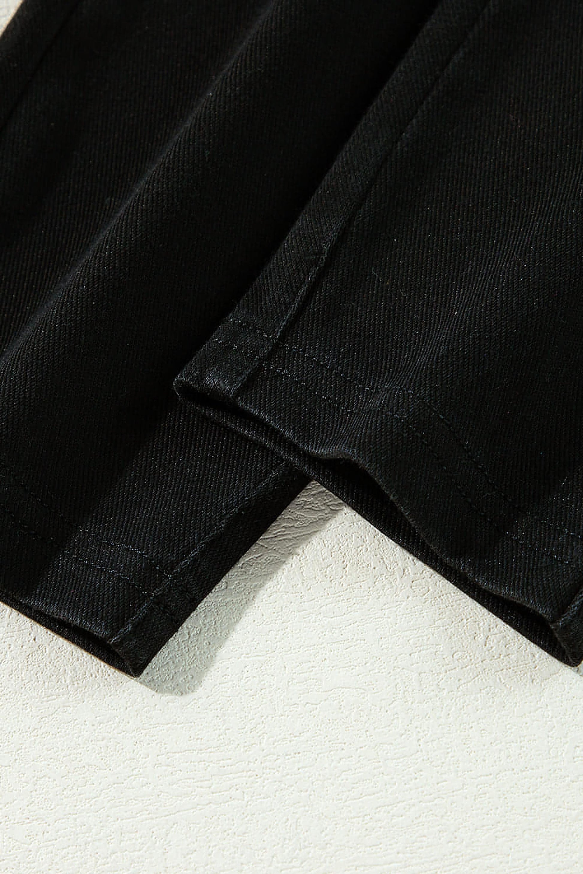 Black Solid Color High Waist Stretchy Slim Fit Jeggings - enhanced image 8