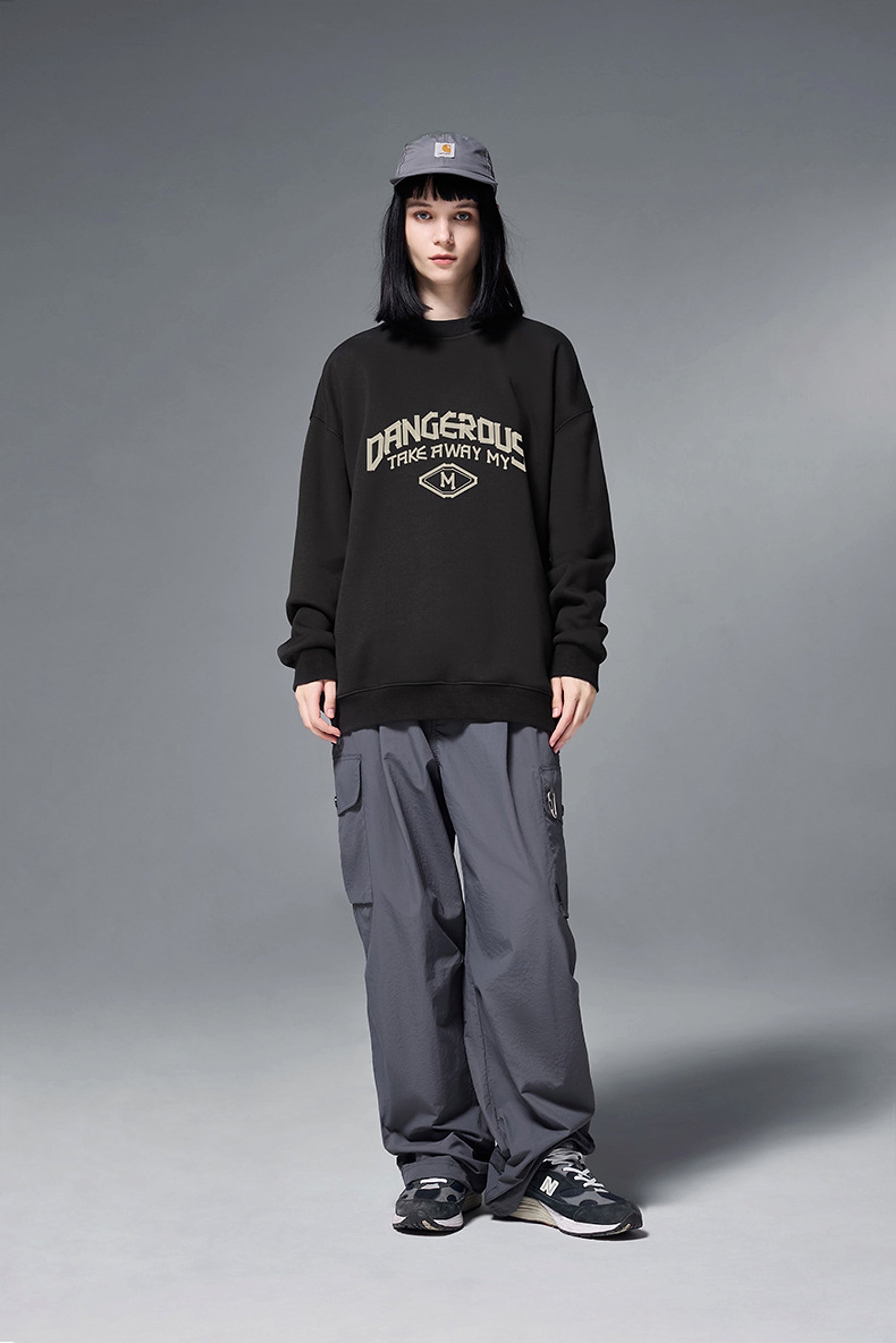 Casual Loose Round Neck Letter Printed Flame Single-layer Fleece-lined Top - enhanced image 8