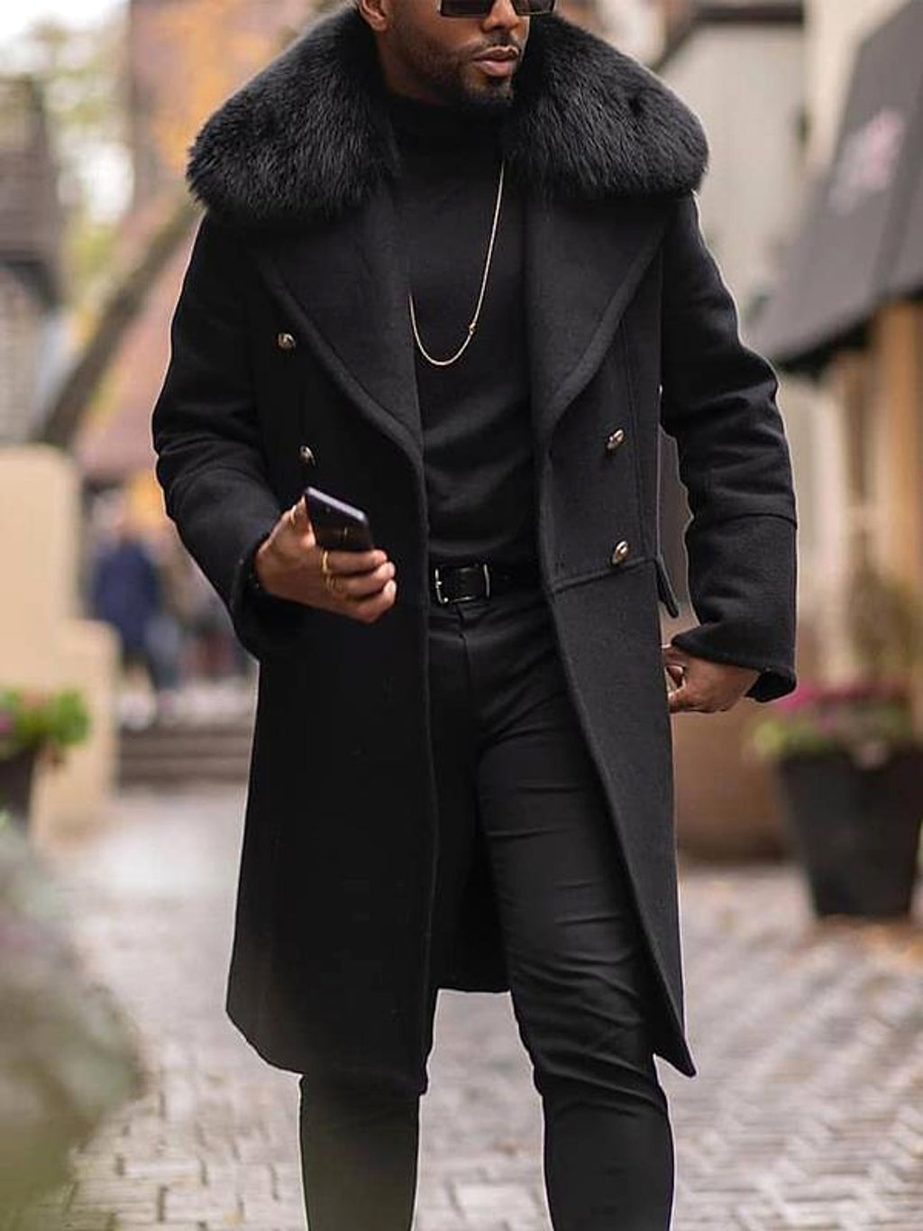 Casual Woolen Men's Trench Coat Men - enhanced image 8