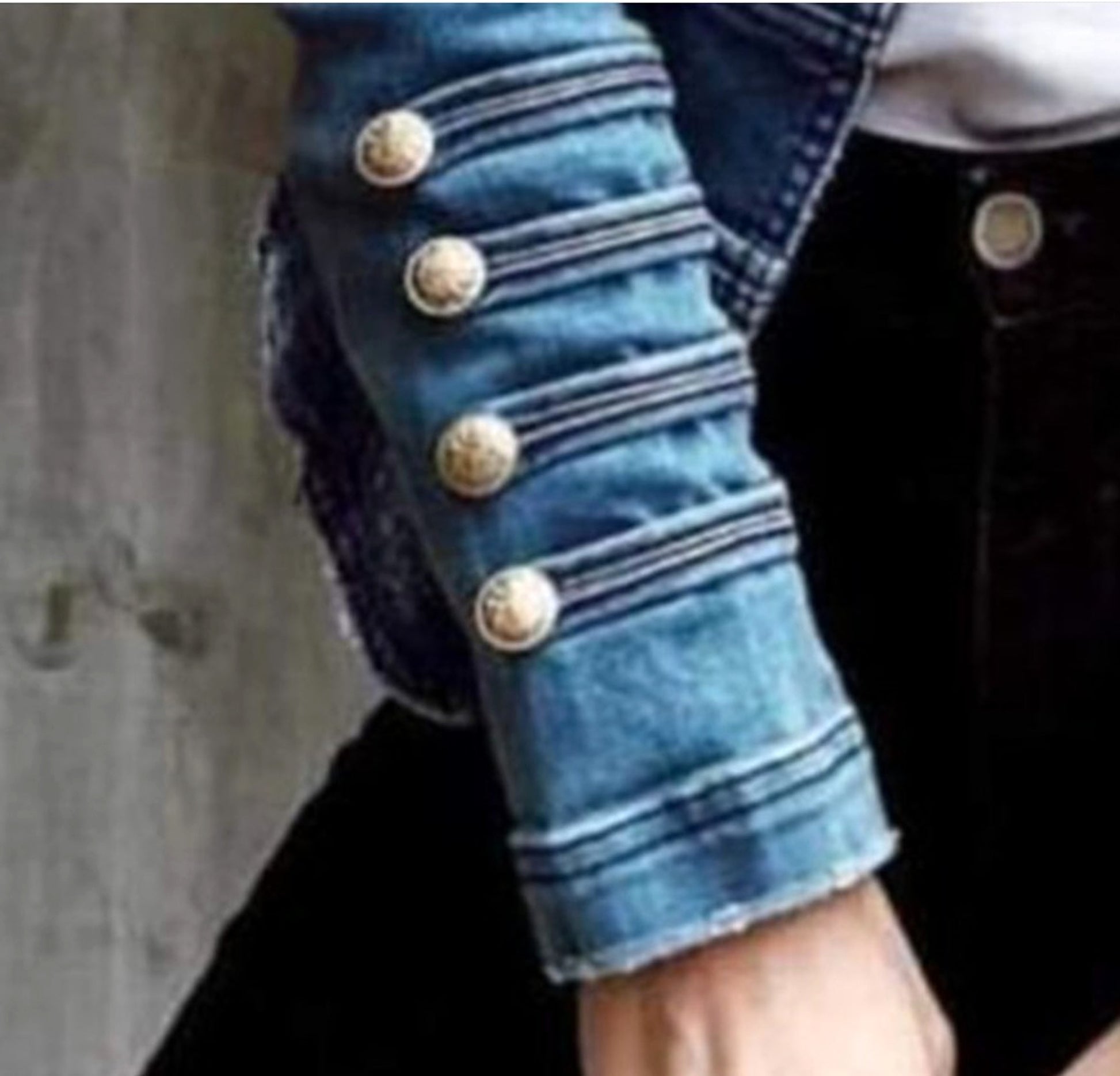 Clinch Disc With Double-breasted Stitching Button Slim Short Jacket - enhanced image 8
