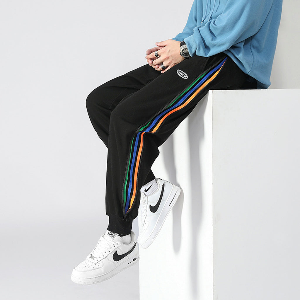 Contrast Color Loose Tappered Student Versatile Men's Pants Plus Size Fashion - enhanced image 8