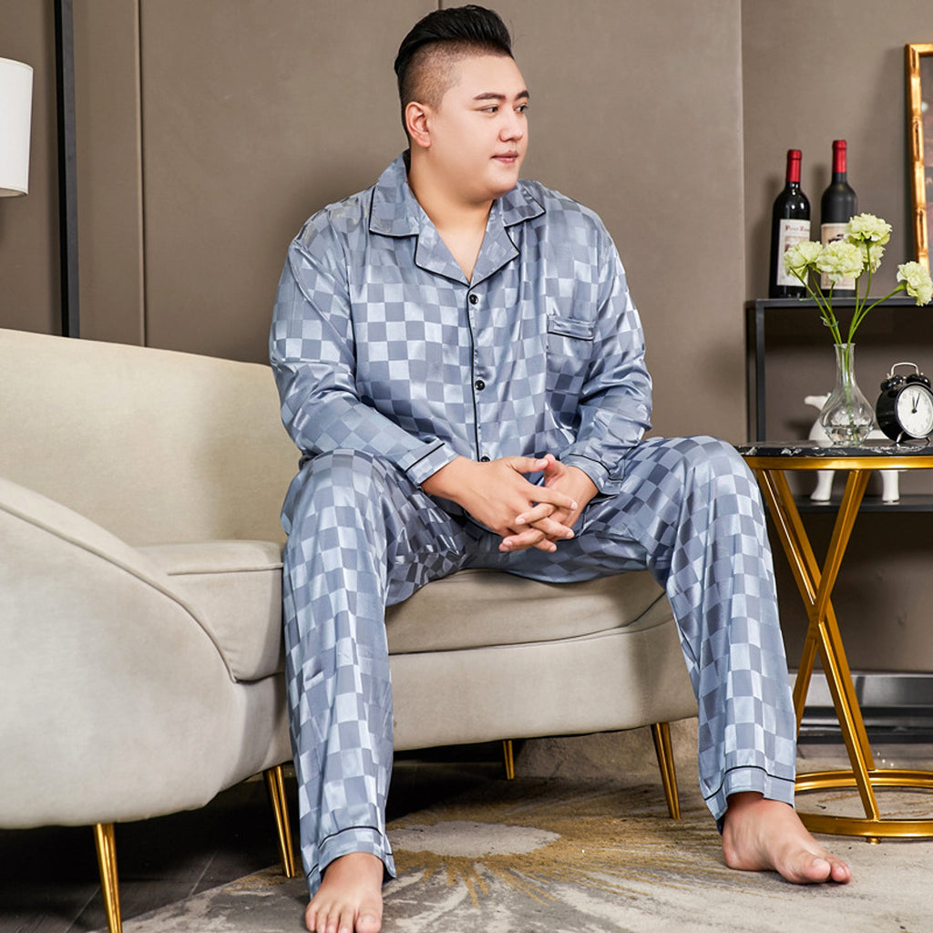 Cut Flower Fat Men's Pajamas Extra Ice Silk - enhanced image 8