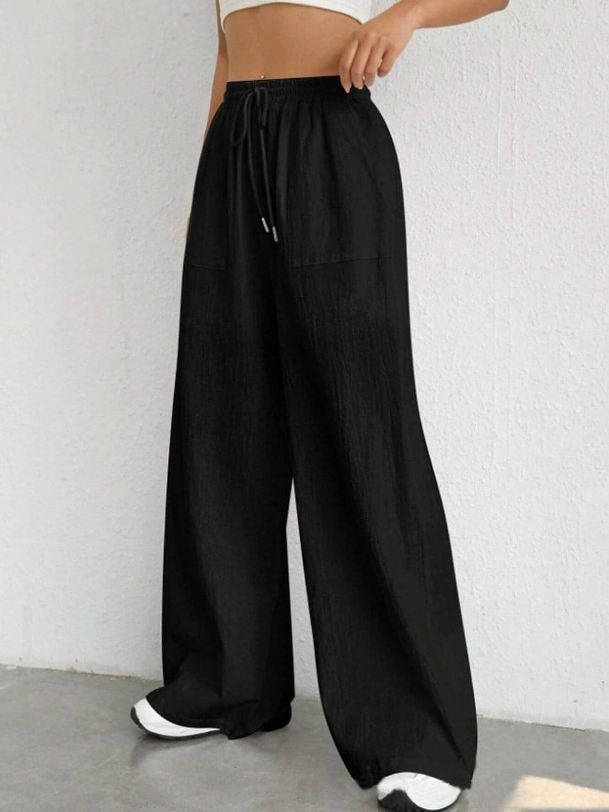 Drawstring Wide Leg Pants - enhanced image 8