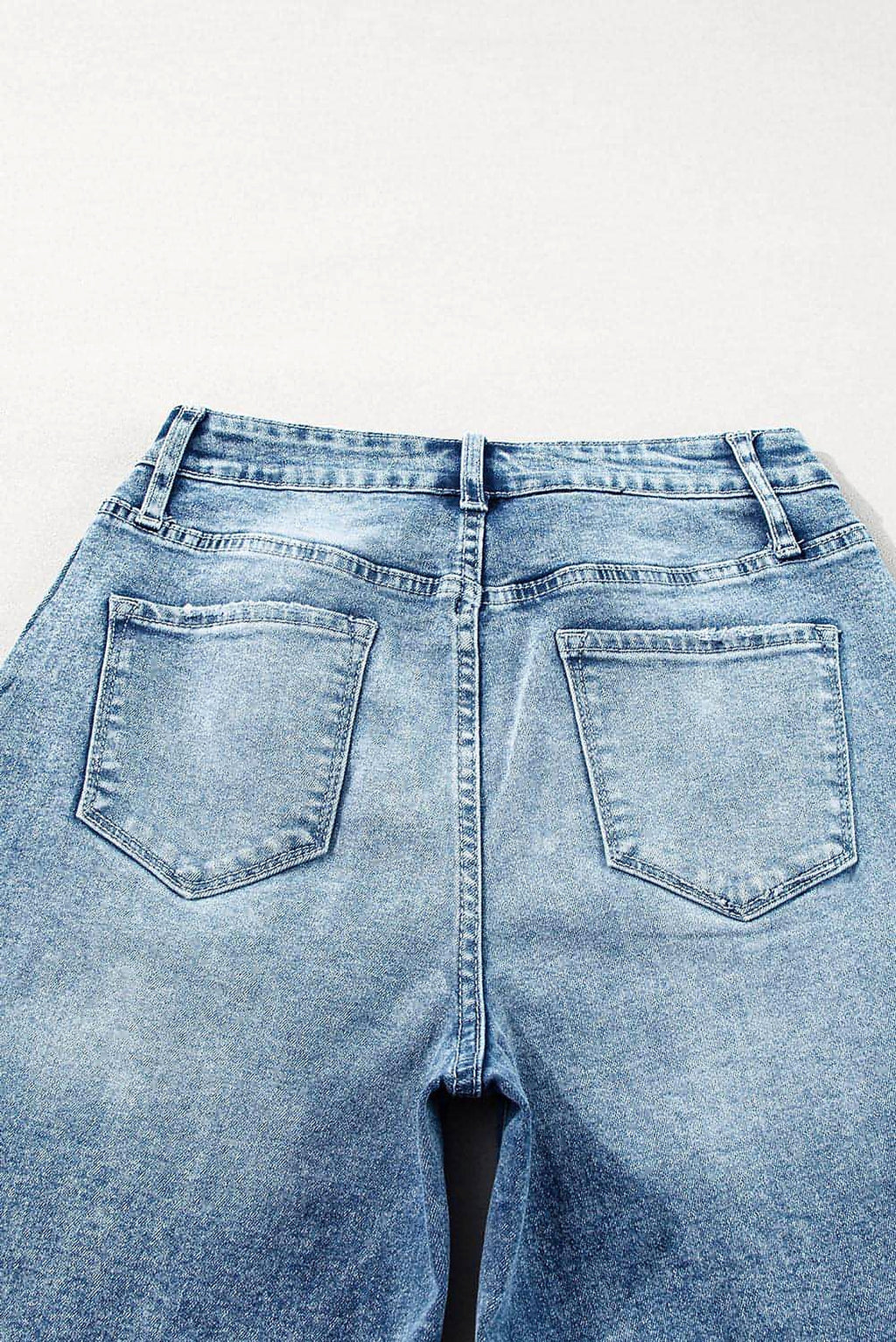 Dusk Blue Central Seamed Wide Leg High Waist Jeans - enhanced image 8