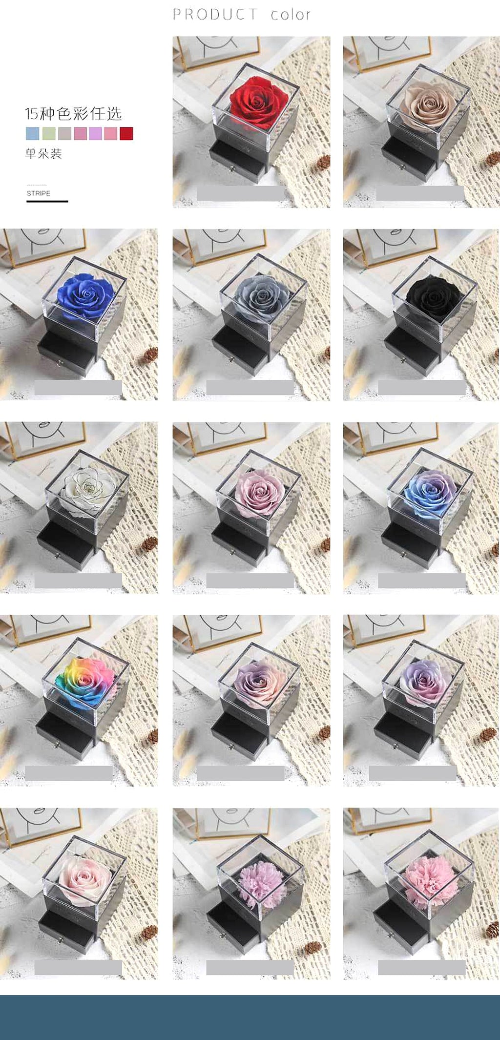 Eternal Flower Rose Jewelry Box for Birthday Presents Valentines Day Wedding Gift - enhanced image 8