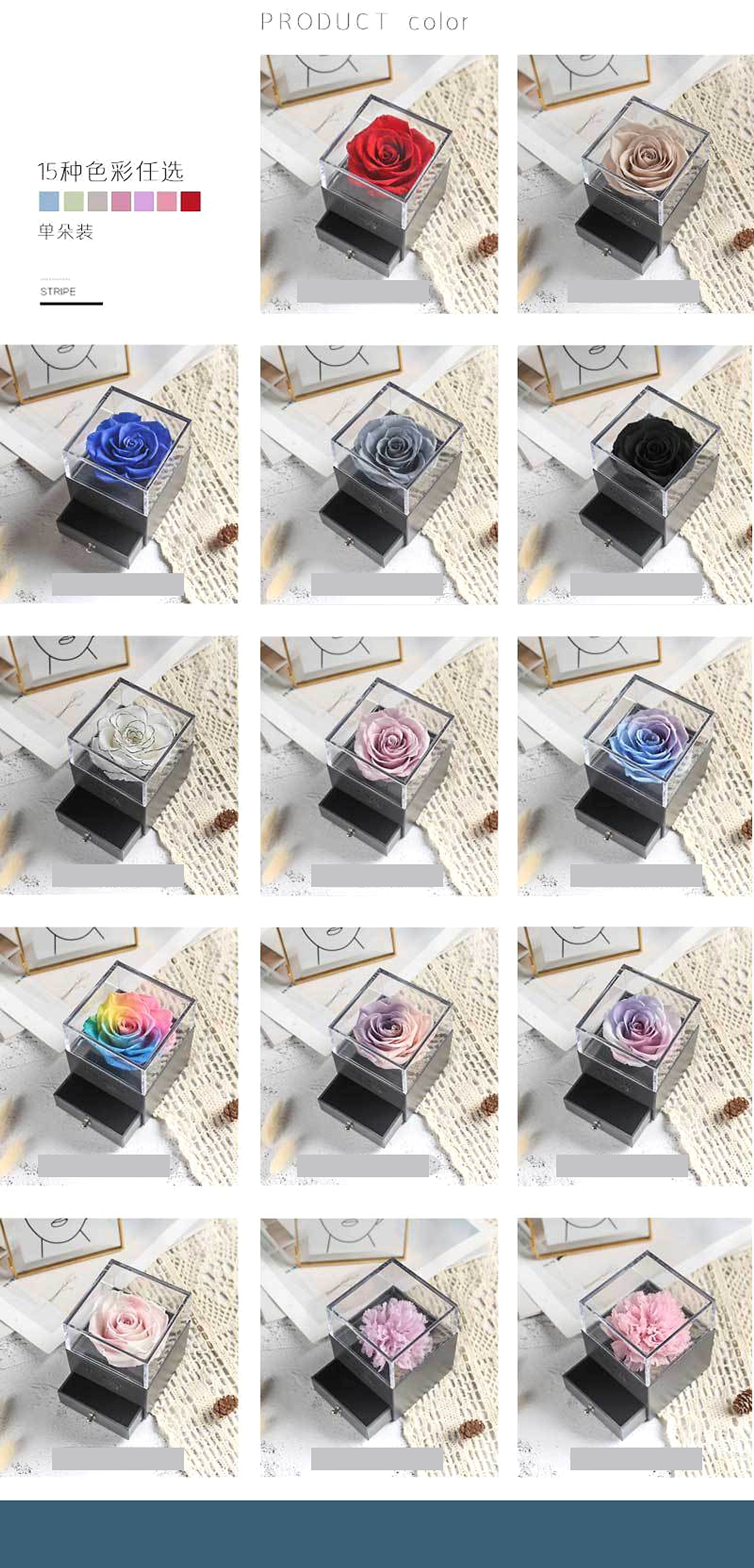 Eternal Flower Rose Jewelry Box for Birthday Presents Valentines Day Wedding Gift - enhanced image 8
