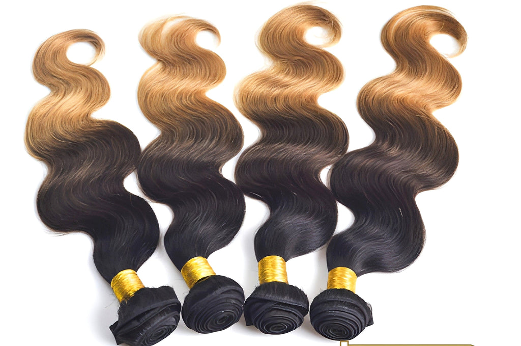 Europe And The United States Sell Three Color Gradient Real Wig Hair Curtain Hair Hair Curtain 1b 4 27ombre Hair Weft - enhanced image 8