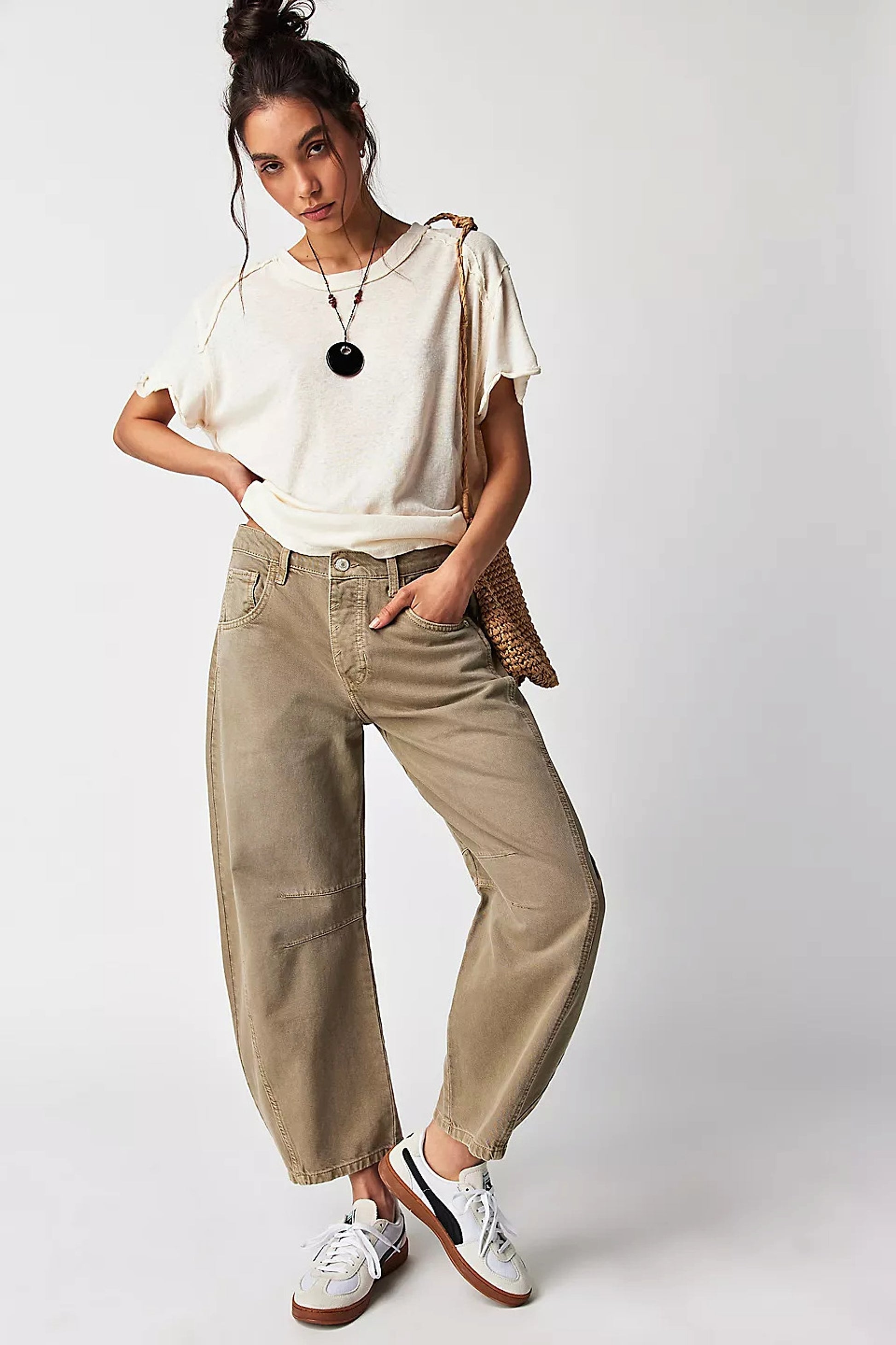 European And American Fashion Casual Women's Loose Wide-leg Pants Low Waist Washed Old - enhanced image 8