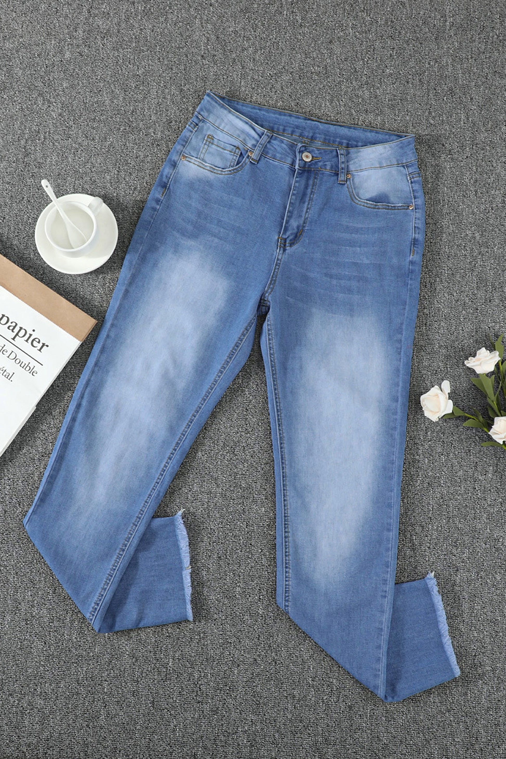 European And American Washed Jeans For Women - enhanced image 8