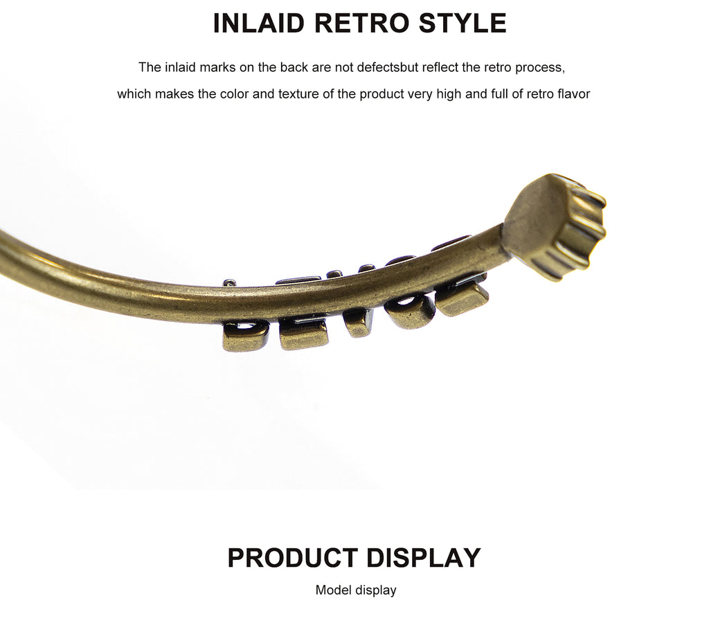 Vintage Bronze Letter Bracelet – A Retro & Timeless Statement Piece! - enhanced image 8