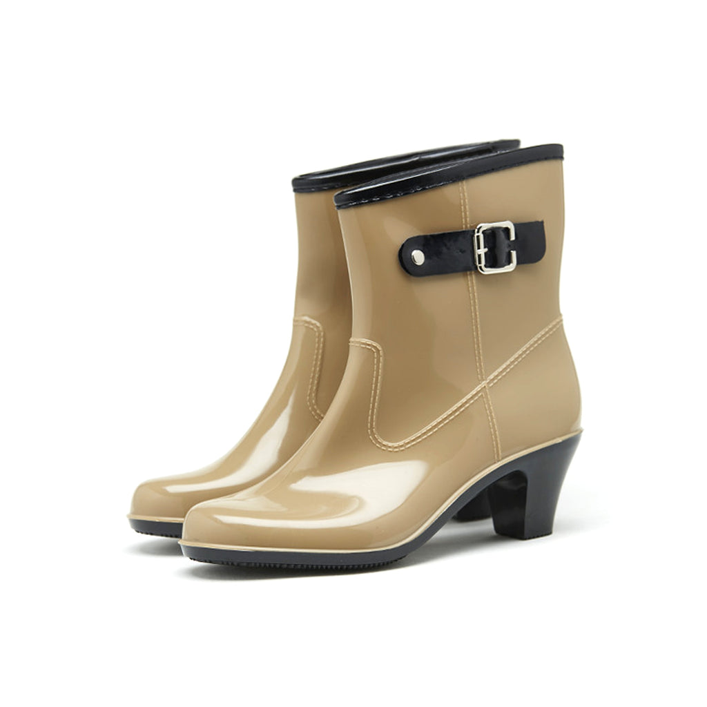 Fashion Buckle Rain Boots Female Mid-tube Non-slip Rubber Shoe Covers - enhanced image 8