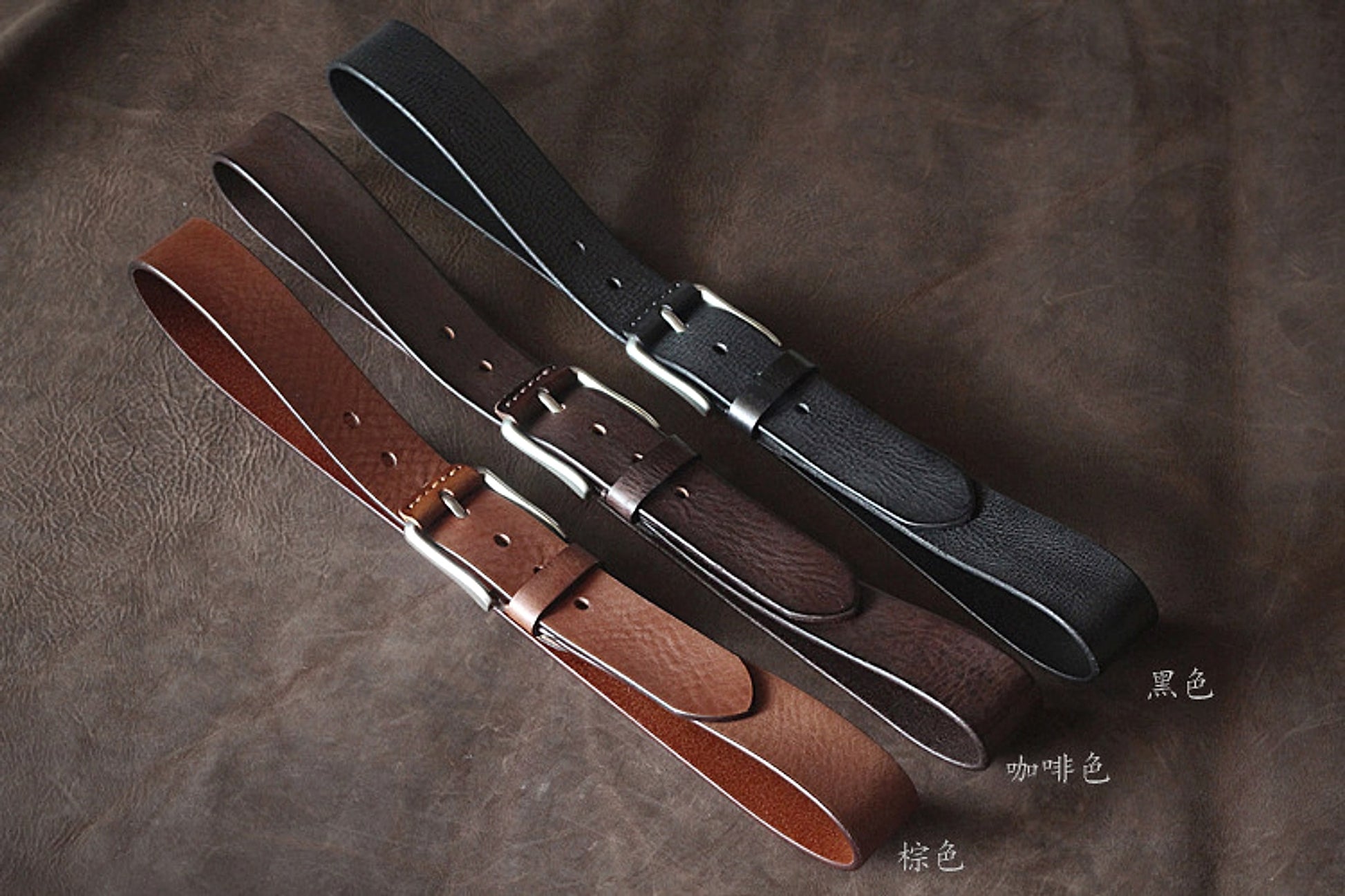 First Layer Cowhide Handmade Belt Men's Pin Buckle Belt - enhanced image 8