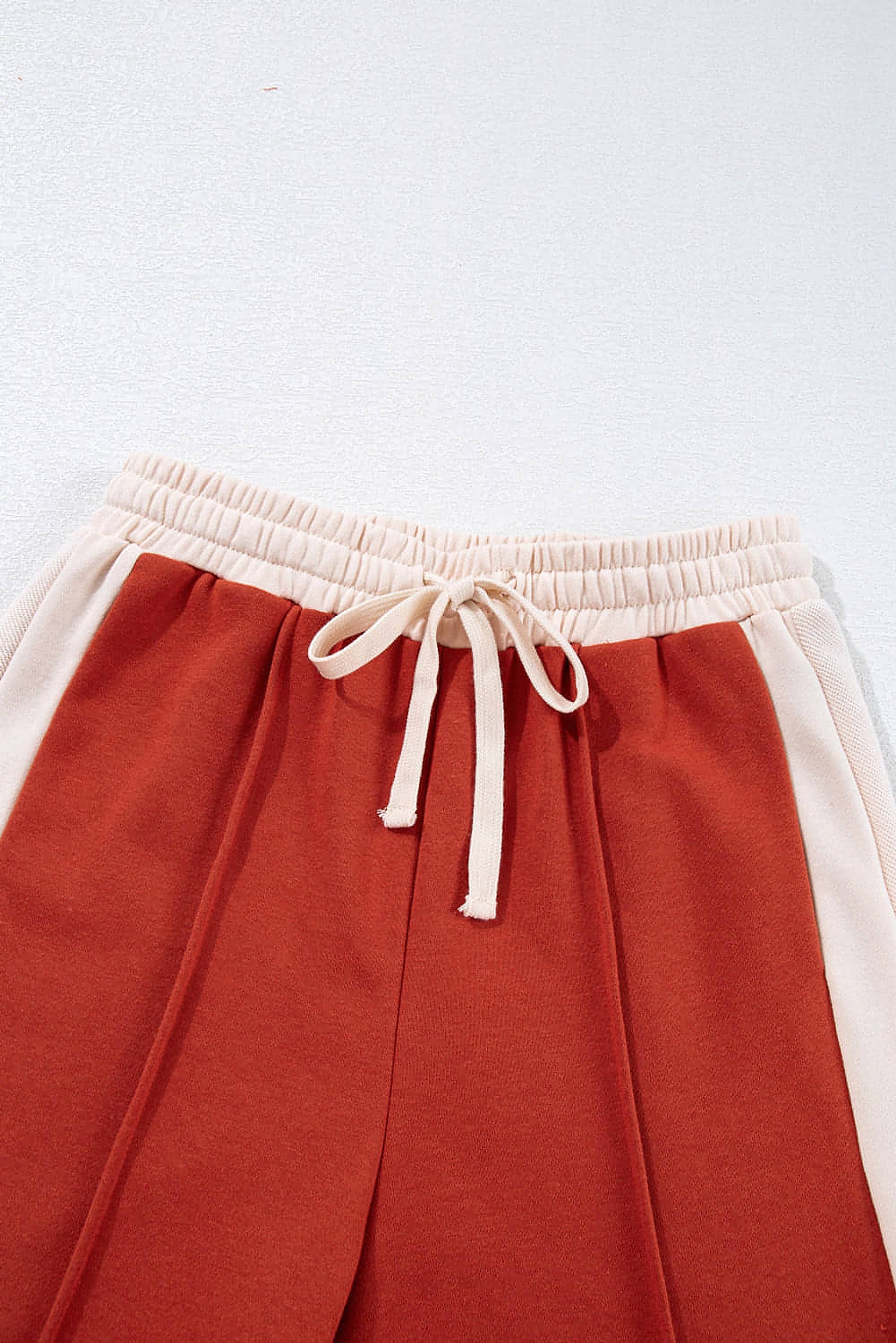 Flamingo Color Block Drawstring High Waist Wide Leg Pants - enhanced image 8