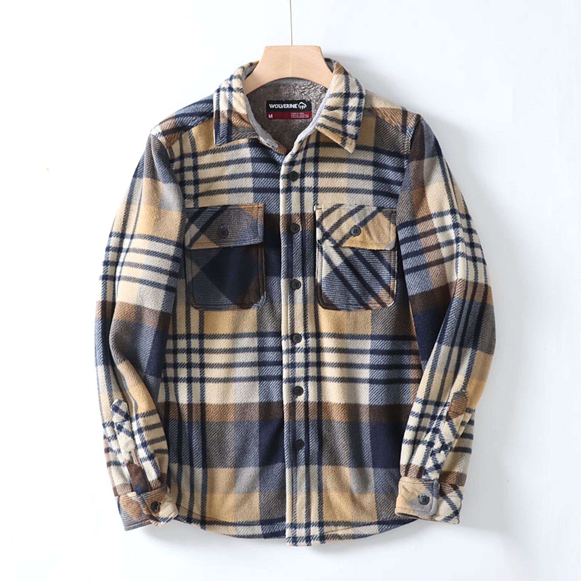 Flannel Plaid Warm Leisure Lapel Long Sleeve DressShirt - enhanced image 8