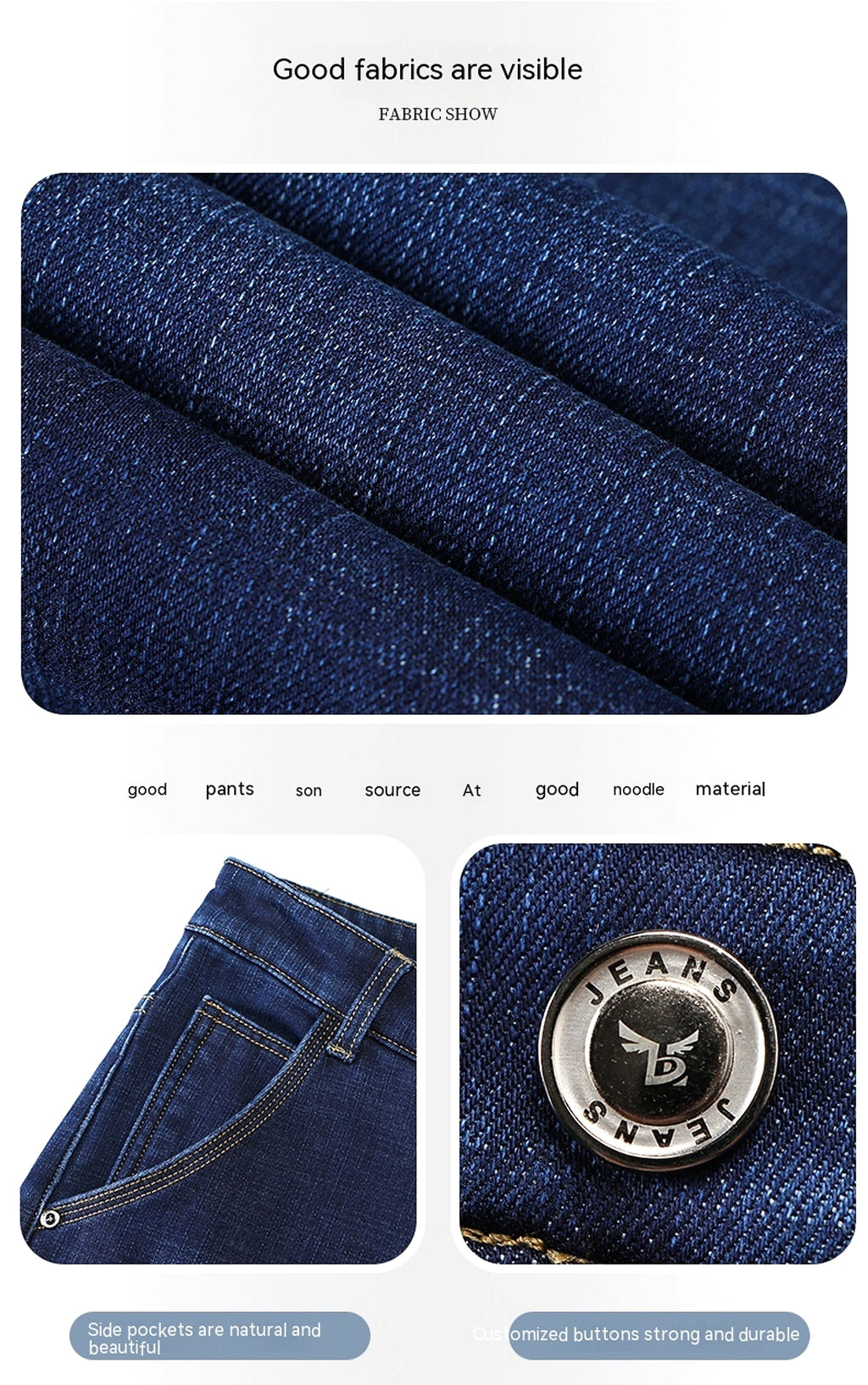 Fleece Lined Padded Warm Keeping Straight Jeans - enhanced image 8
