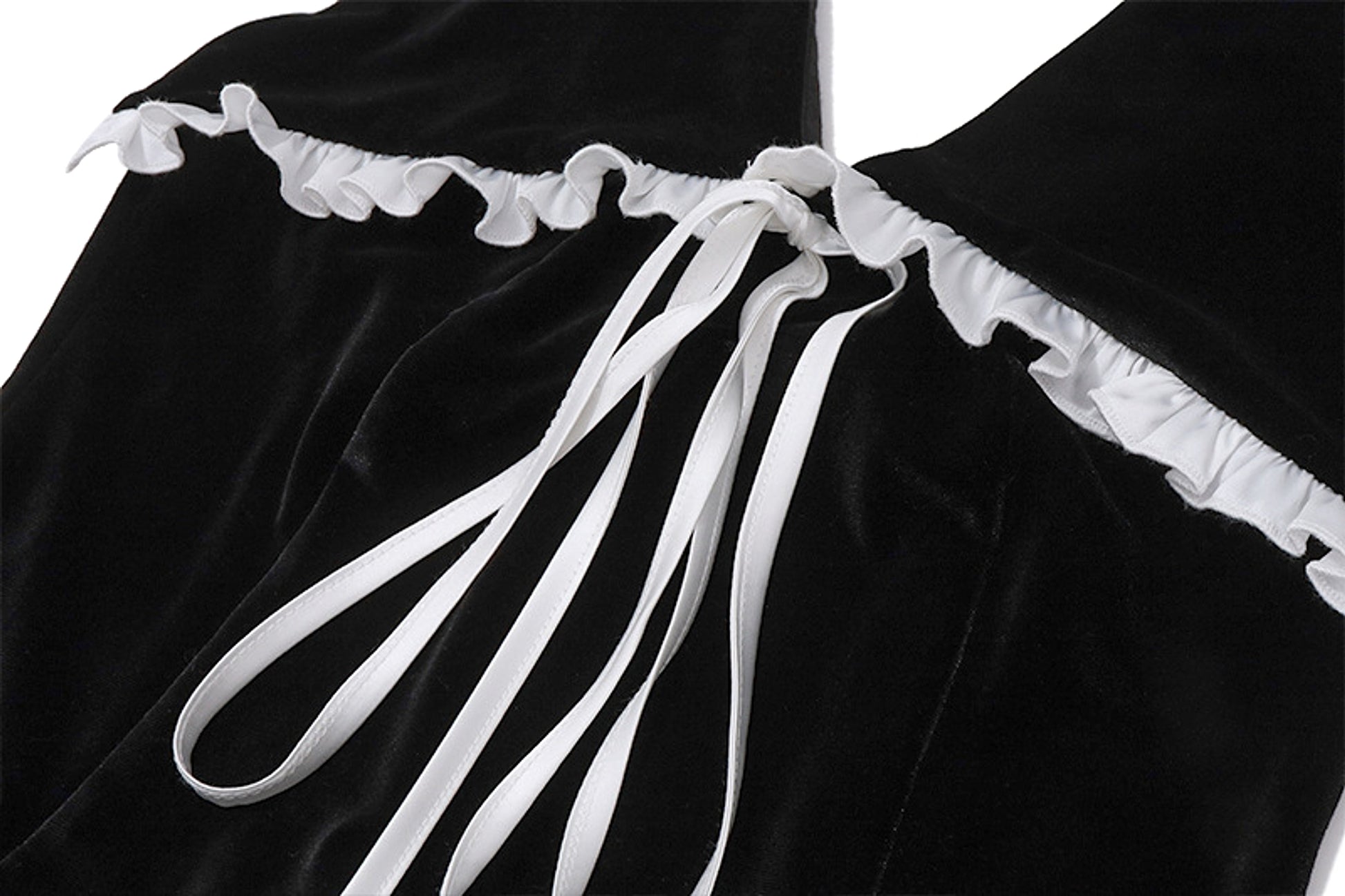 Flounce Trim Lace Up Backless Suede Slim-fit Halter Dress Women - enhanced image 8