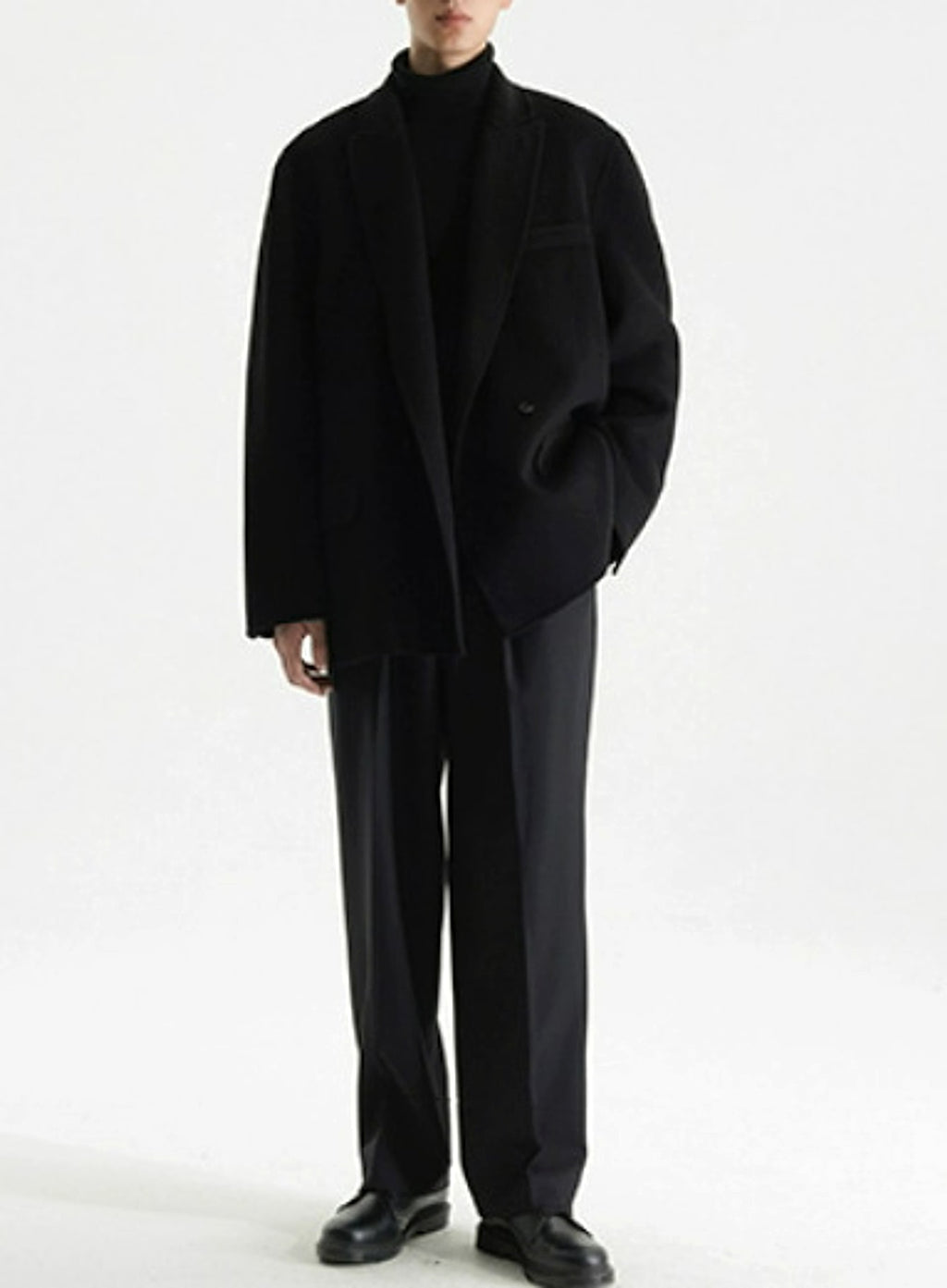 Gun Collar Double-faced Woolen Goods Woolen Suit Wool Coat For Men - enhanced image 8