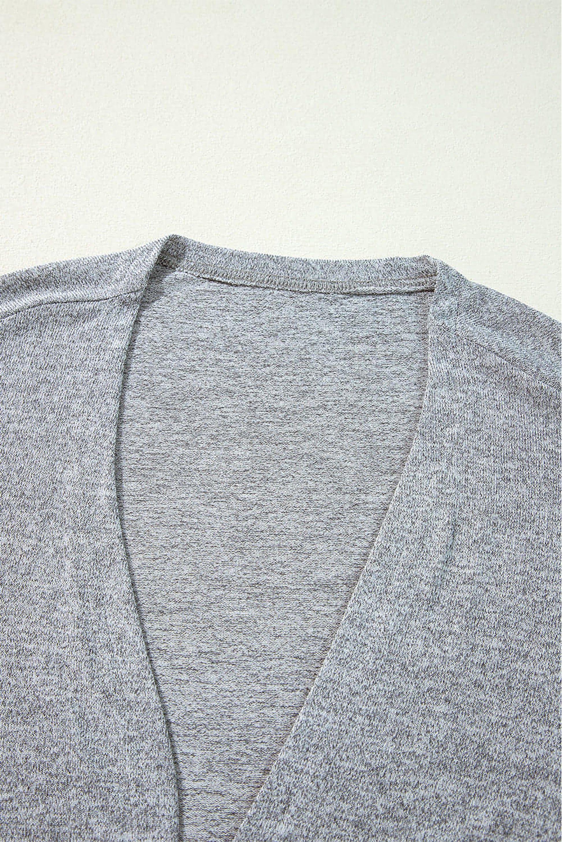 High Rise Solid Color Open Front Lightweight Cardigan - enhanced image 8