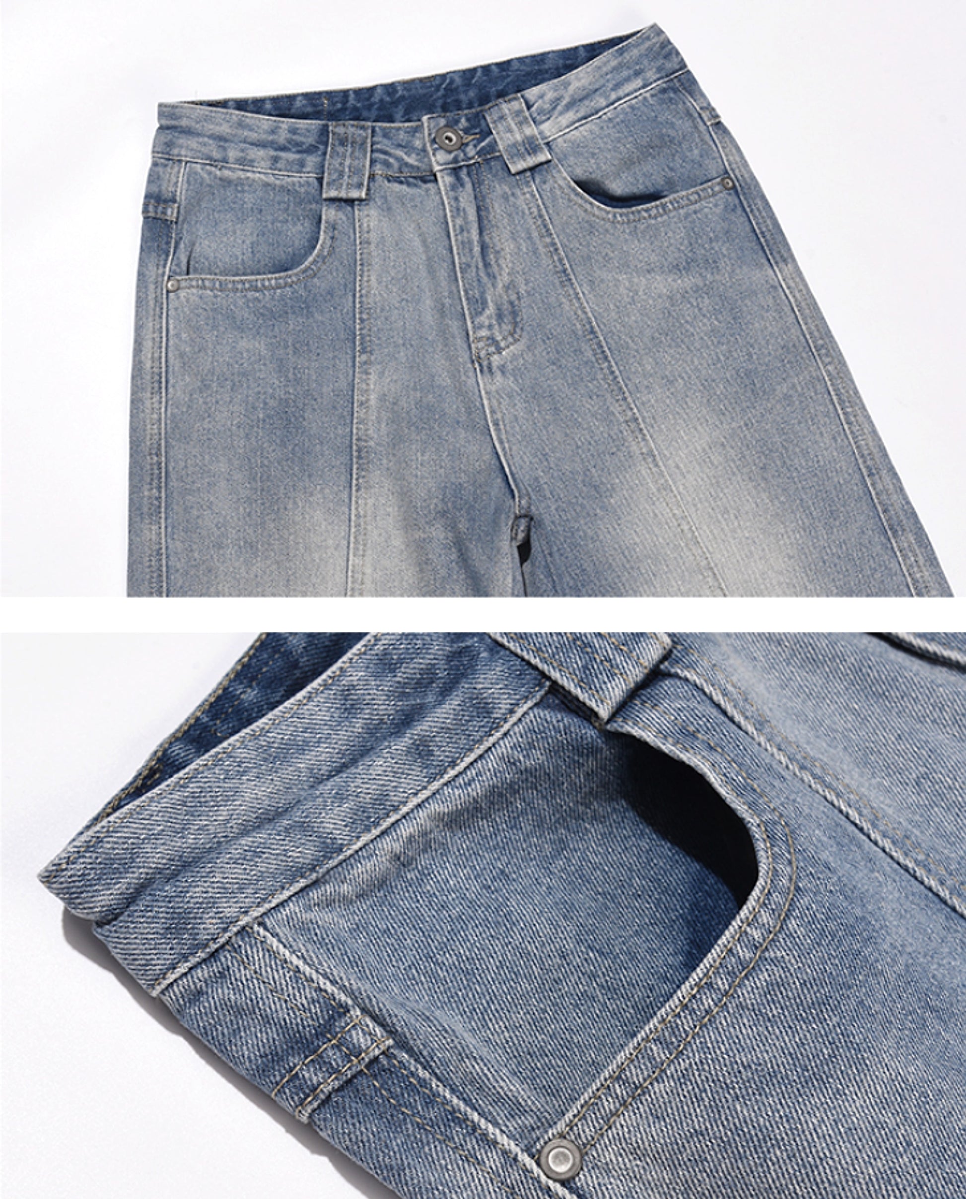 High Street Distressed 3D Cut Jeans With Side Zipper Men - enhanced image 8